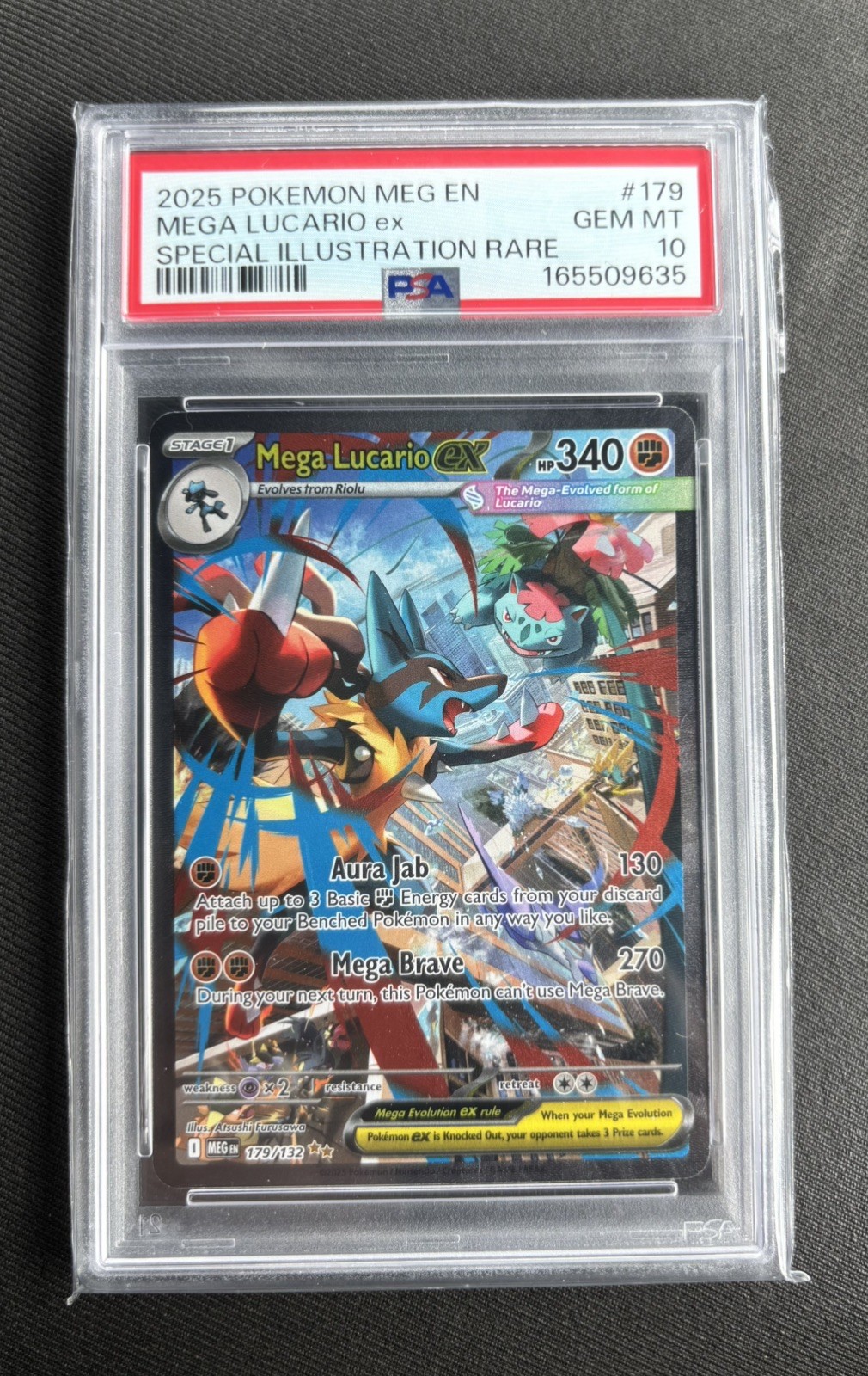 Pokemon TCG: Mega Lucario ex 179/132 - ME Mega Evolution SIR - PSA 10 Gem Mint