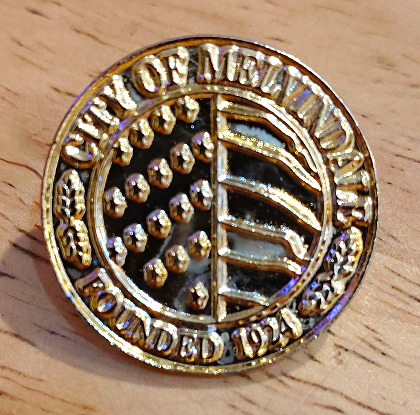 Vintage City of Melvindale Mich Lapel Pin Token Founded 1927 Downriver Detroit