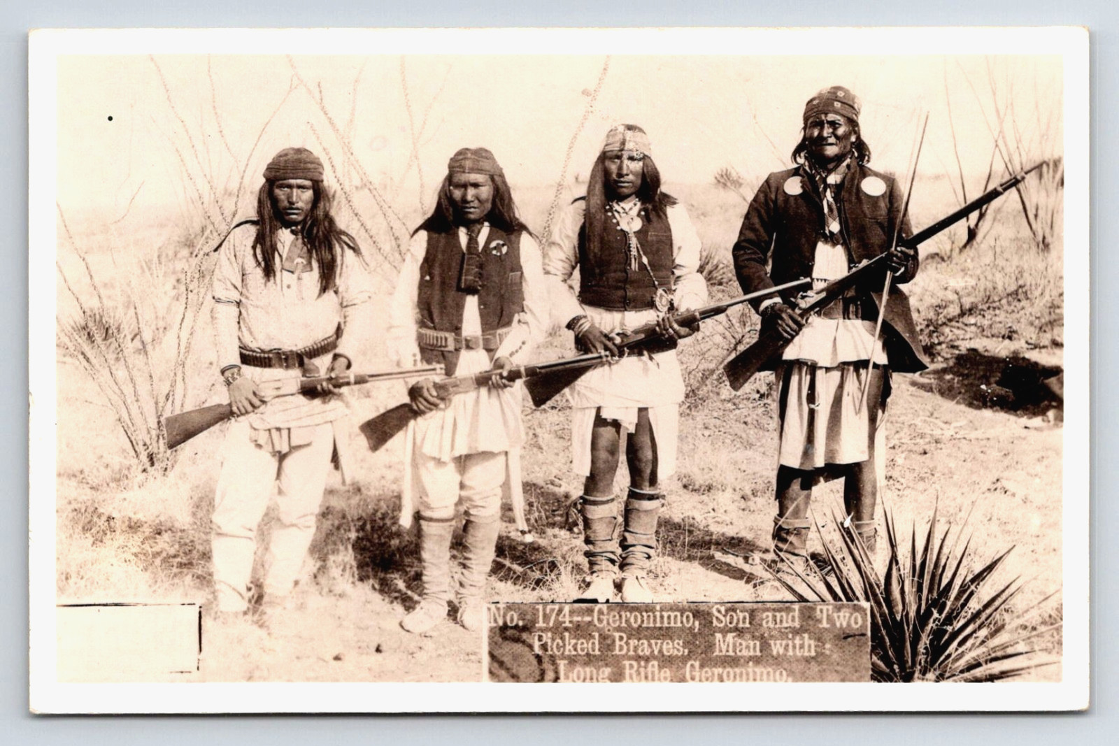 RPPC Native American Geronimo Apache Chief Hard to Find Image Frasher's Foto