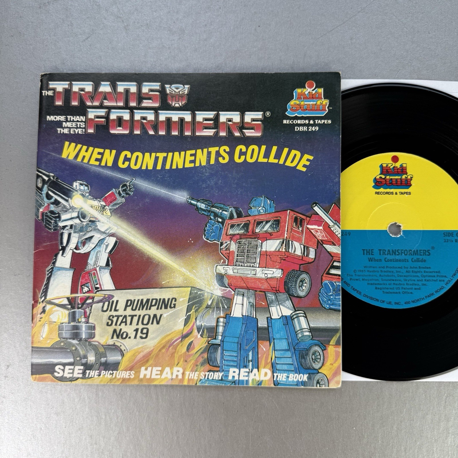 Vintage 1984 Transformers Book And Record “ When Continents Collide” 33.5, 7”LP