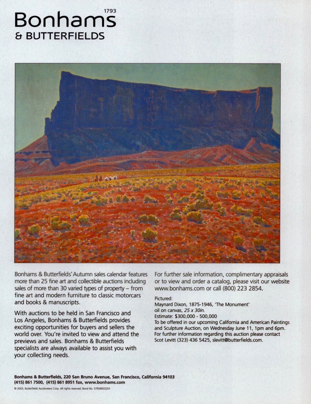 MAYNARD DIXON & ISABELLE MELCHIOR Art Gallery Exhibit ~ VINTAGE PRINT AD ~ 2003
