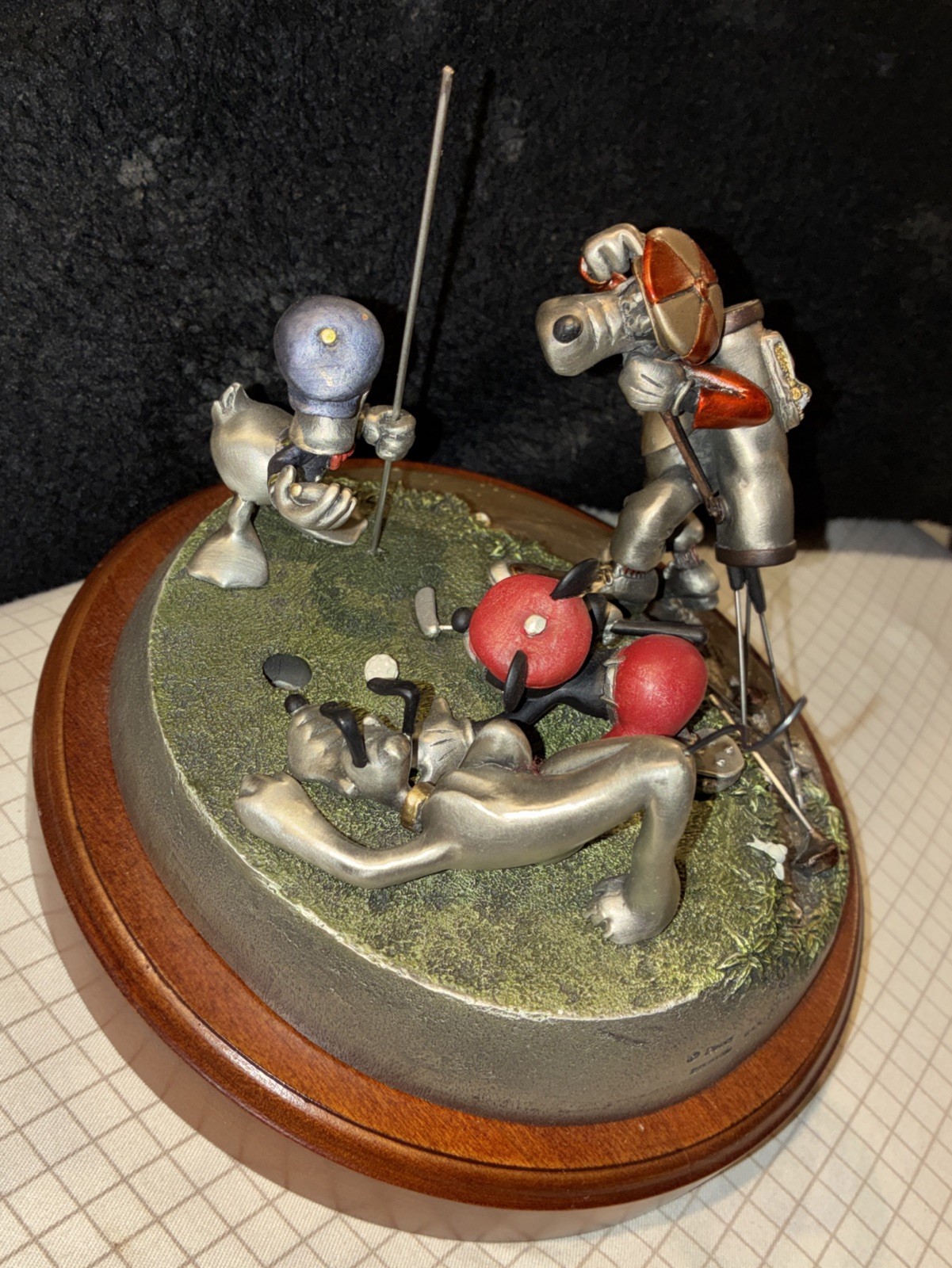 Disney Chilmark Mickey Golfing “Comic Capers” FOURSOME FOLLIES LE Pewter Statue