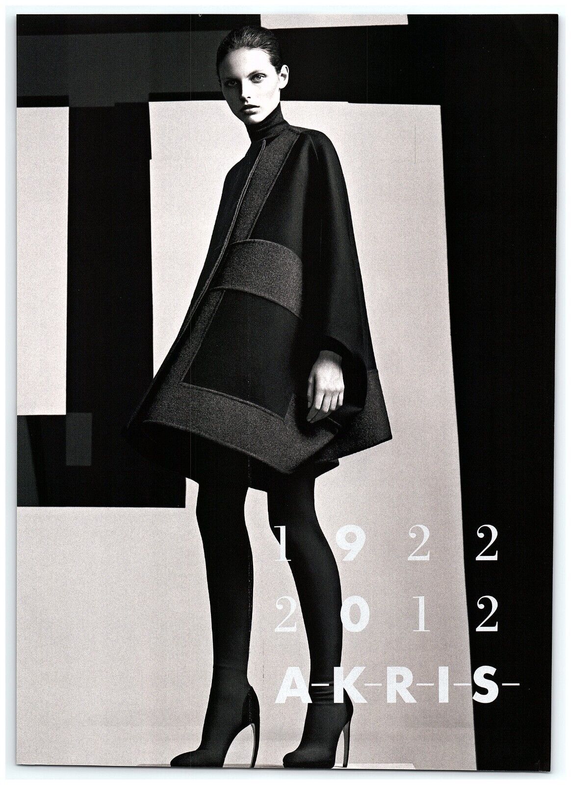 2012 Akris Print Ad 1922 2112 High Heeled Leggings Oversized Blocked Coat Jacket