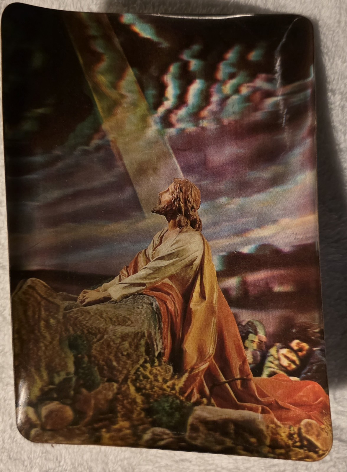 Vtg 3D Collector Series Super Dimension Color postcard Christ Jesus Gethsemane