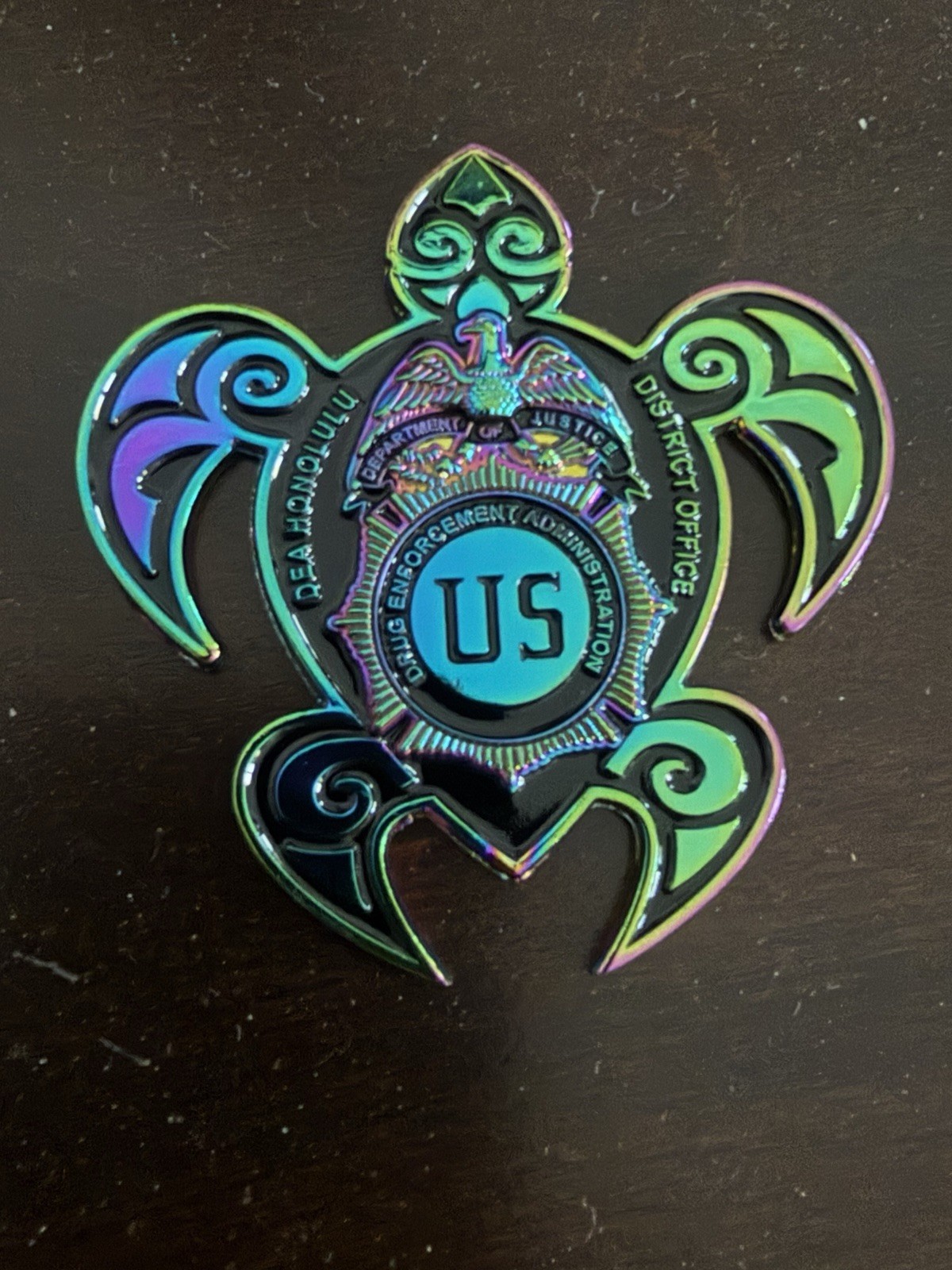 *RARE DEA Honolulu Hawaii District Ofc Challenge Coin Oil Slick Drug Enforcement *RARE DEA Honolulu Hawaii District Ofc Challenge Coin Oil Slick Drug Enforcement