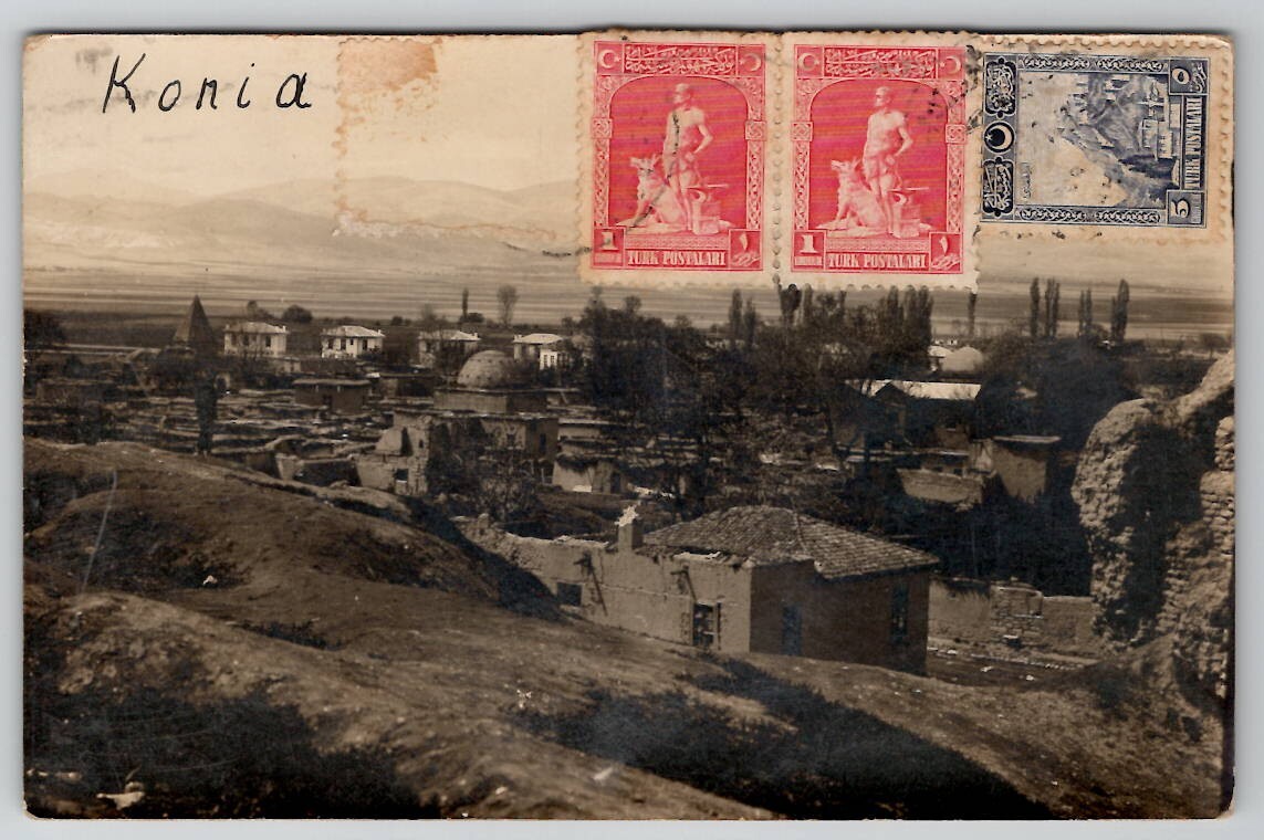 Konya Turkey Konia RPPC c1912 Birds Eye View Postcard A28