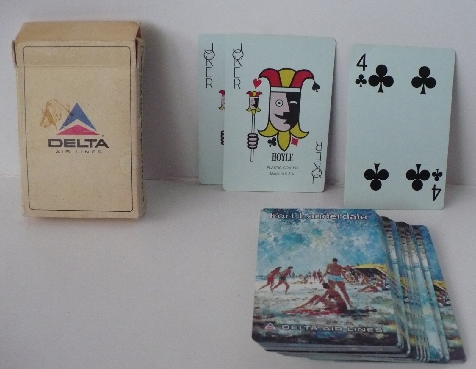 VINTAGE 198O\'S DELTA AIR LINES FORT LAUDERDALE PLAYING CARDS DECK COMPLETE