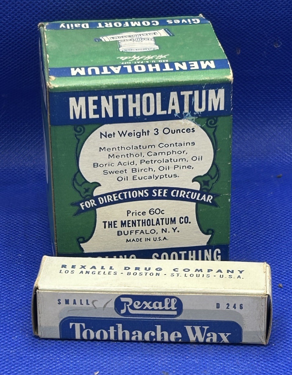 Vintage 1930's Mentholatum & REXALL TOOTHACHE Medicine - Sealed Never Opened LOT