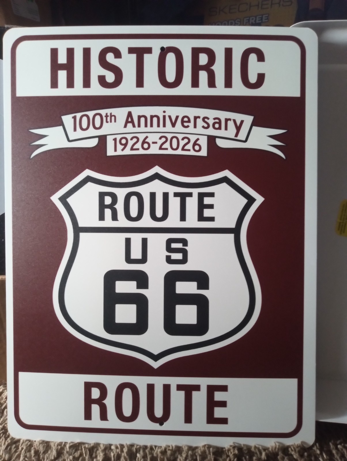 New Lg.  Historic US Route 66 Aluminum 100th Anniversary  Sign 18