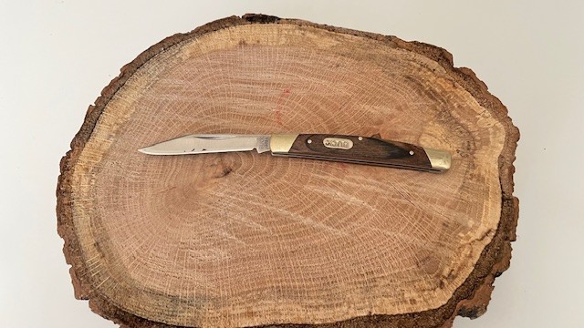 Buck Vintage 379 Wood Handle Solo Single Plain Blade Folding Pocket Knife-Great