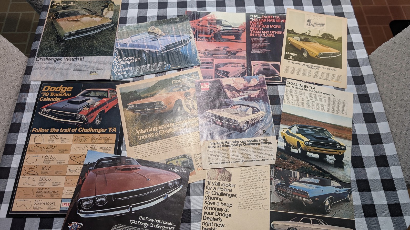 Vintage  1970\'s Dodge Challenger Magazine Ads LOT of 10