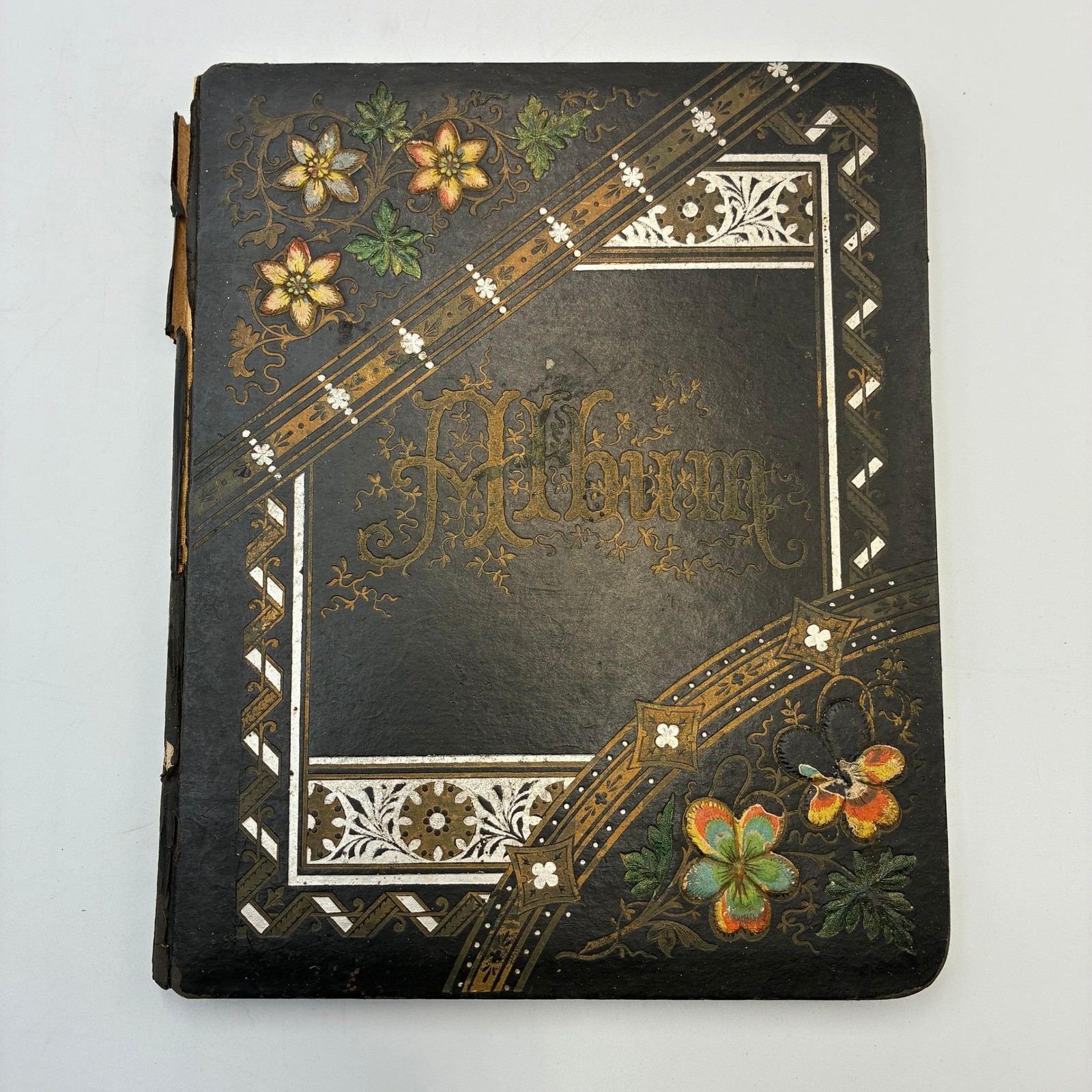 Antique 1904 Golden Floral Album Autograph Book Richmond VA Poetry Sketches