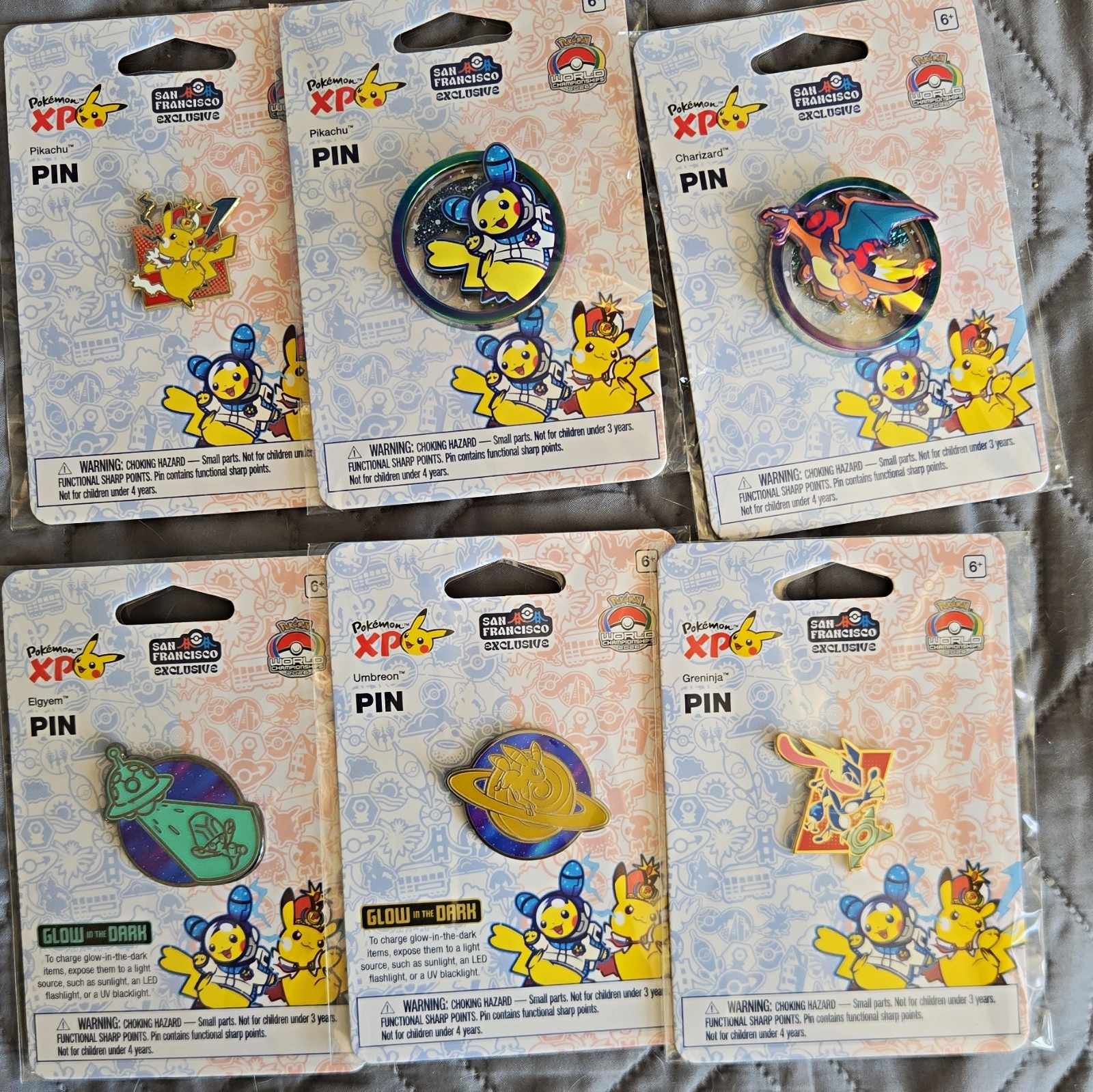 Pokémon XP San Francisco Pin Lot of 6 Exclusive World Championship 2026 Set