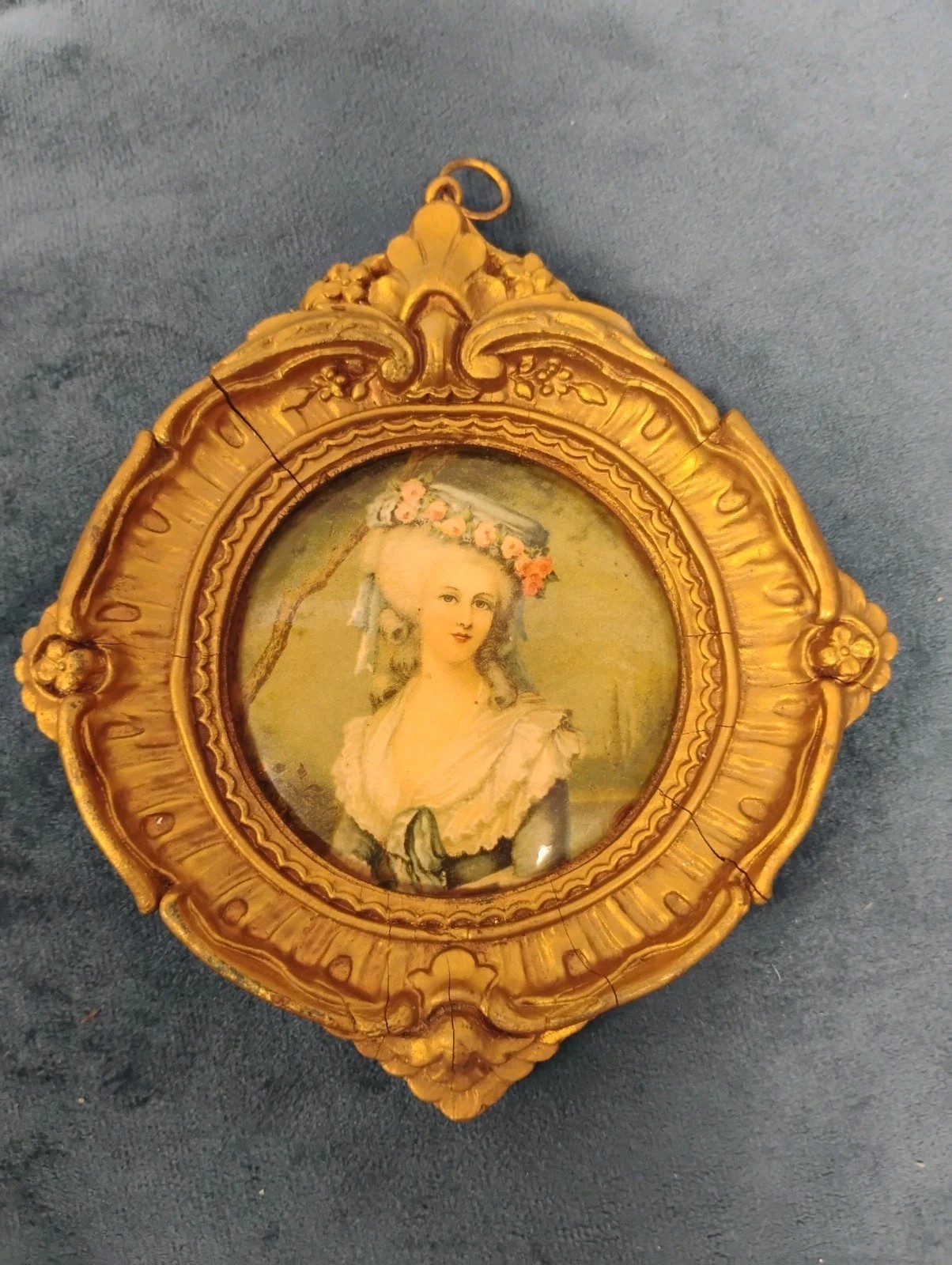 Miniature Victorian Lady In Frame