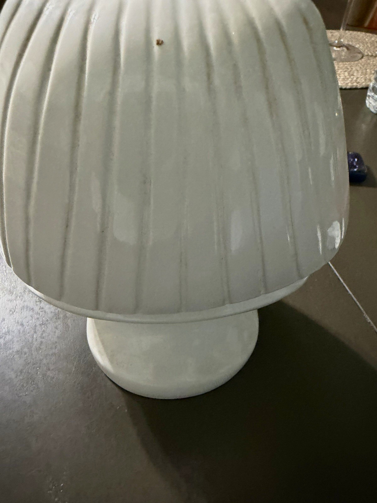 White Gold Egyptian Pharaoh Bust Ceramic Table Lamp Ribbed Shade Switch