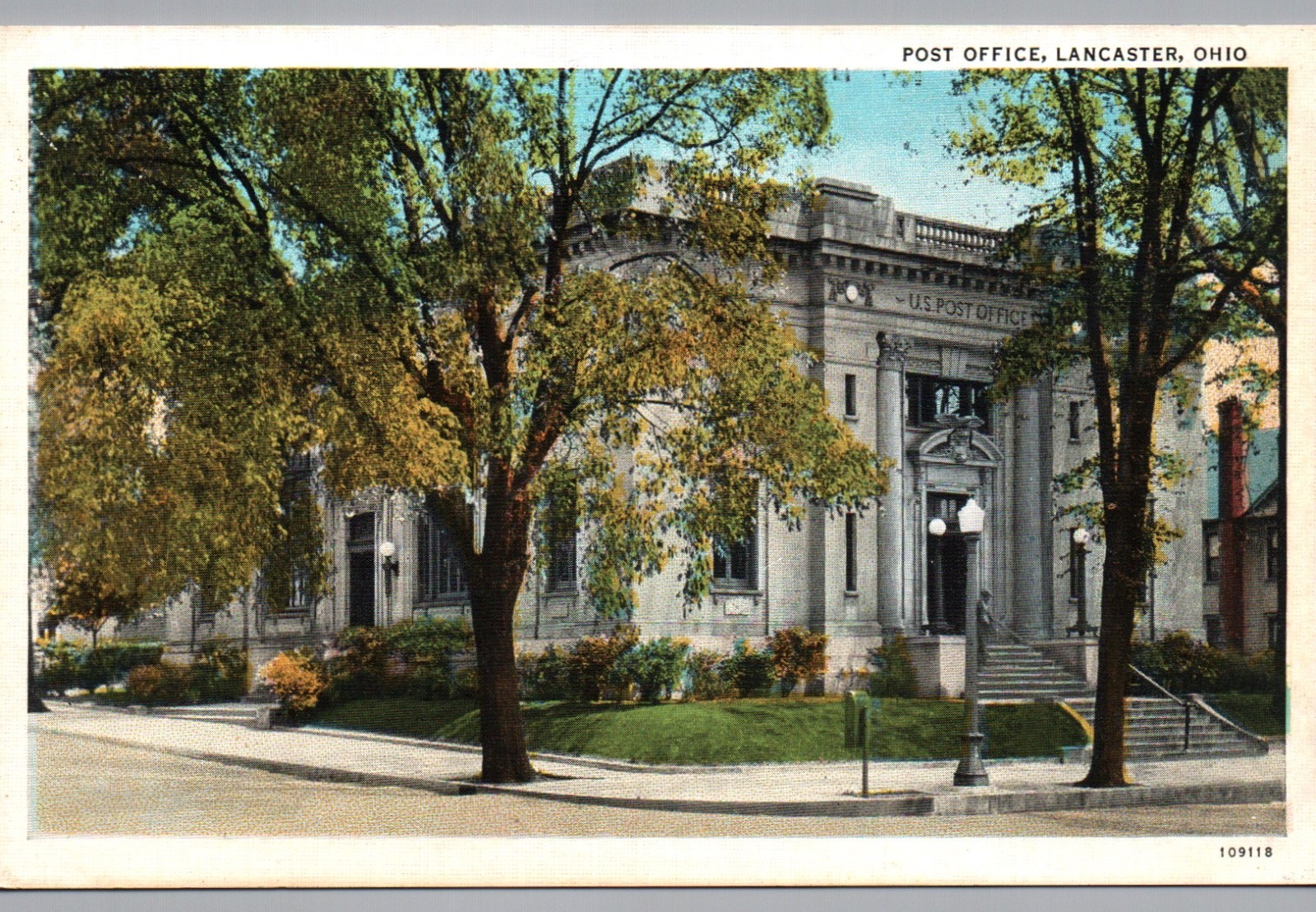 Vintage Post Office Lancaster Ohio Postcard Unposted
