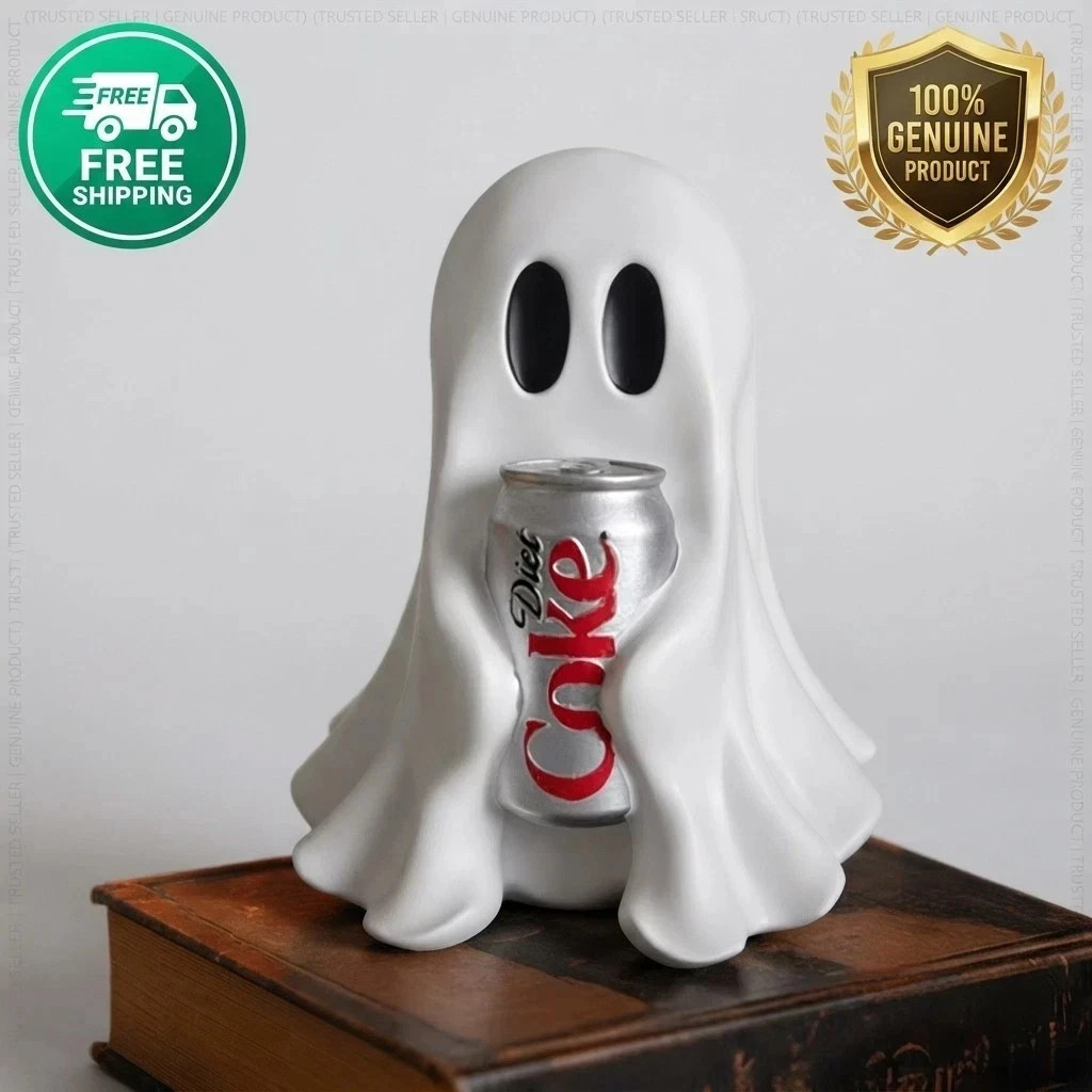 New Coca-Cola Ghost Figurine Holding Diet Coke Can Same Day 🚛✅