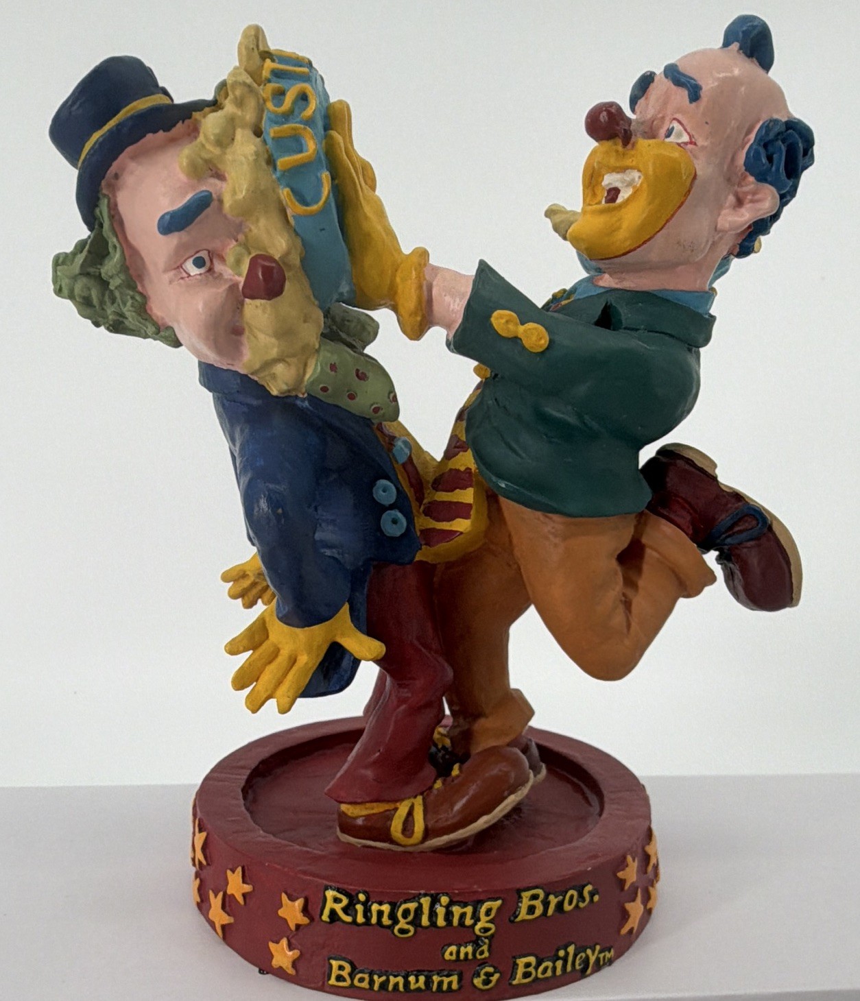 Vintage 1997 Ringling Bros Barnum & Bailey Clown Custard Pie Fight Resin