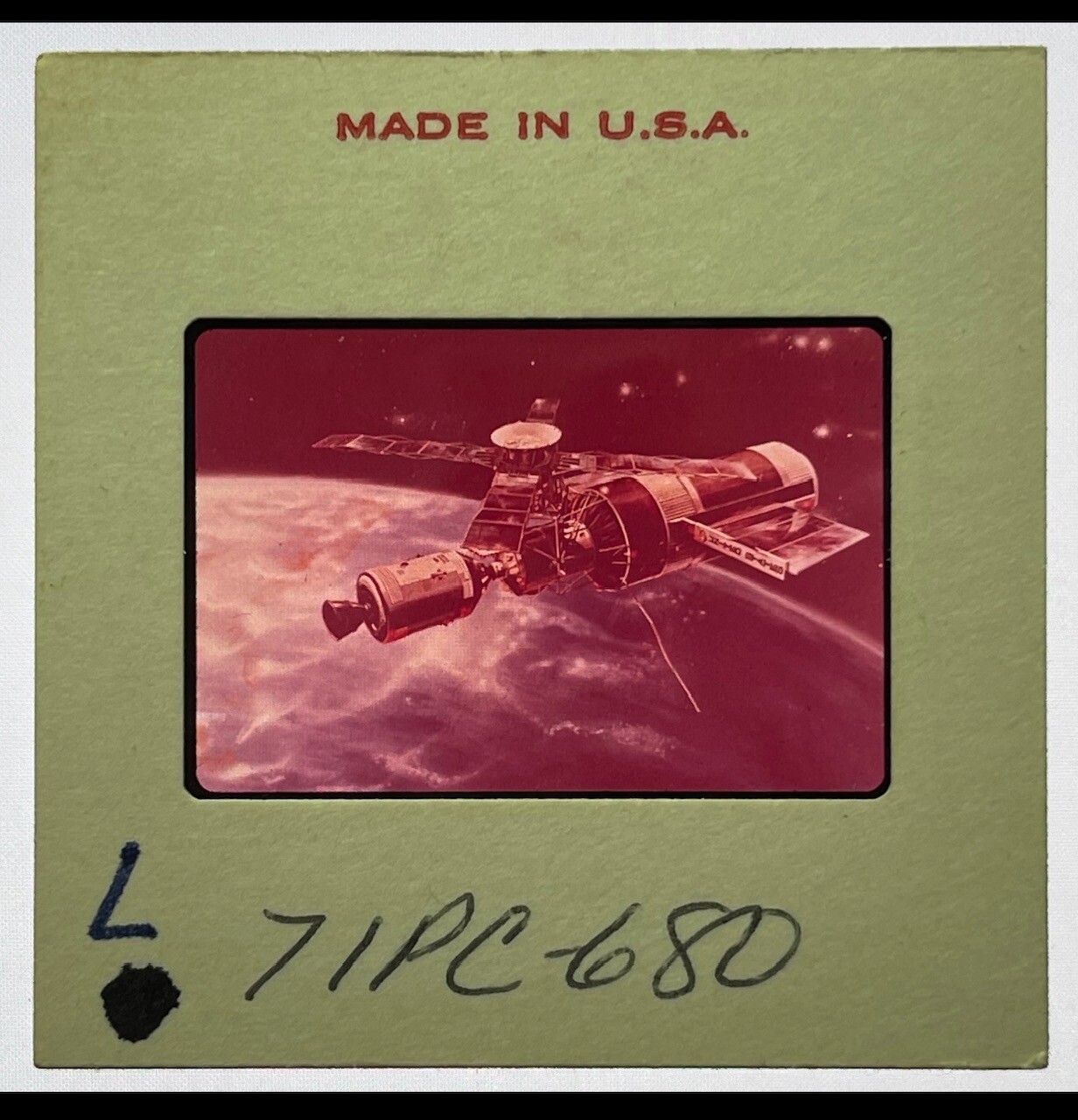 ASTP APOLLO SOYUZ ARTIST RENDERING SPACE VIEW COLOR 2 X 2 TRANSPARENCY