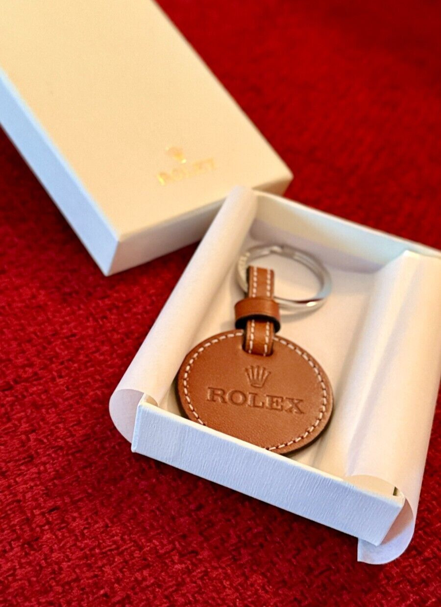 Rolex Signature Leather Brown Keyring/Keychain - New in Box, Luxury AD VIP Gift