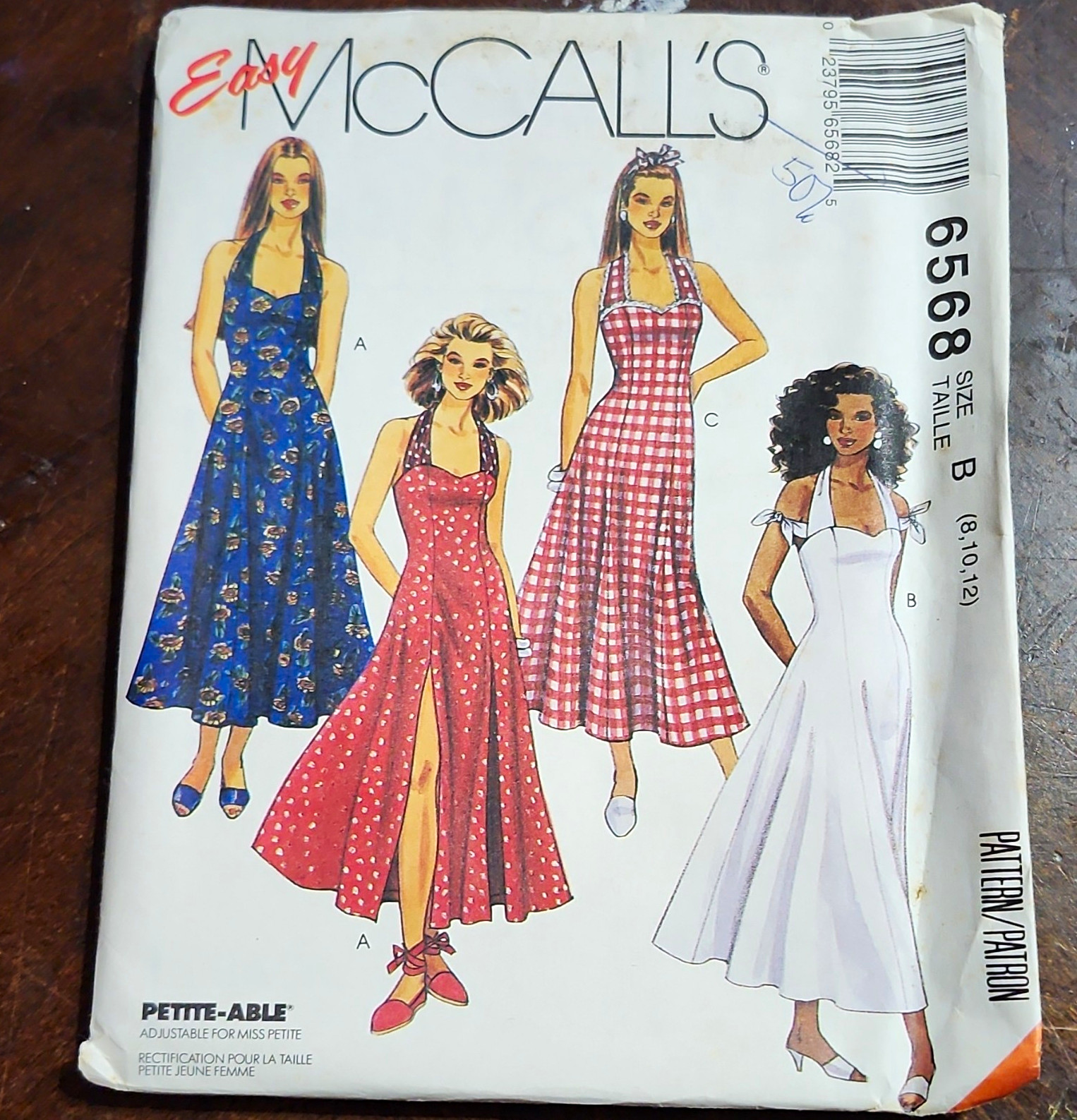 McCall\'s Easy 6568 Misses Dresses Sewing Pattern Size B 8-10-12 Uncut