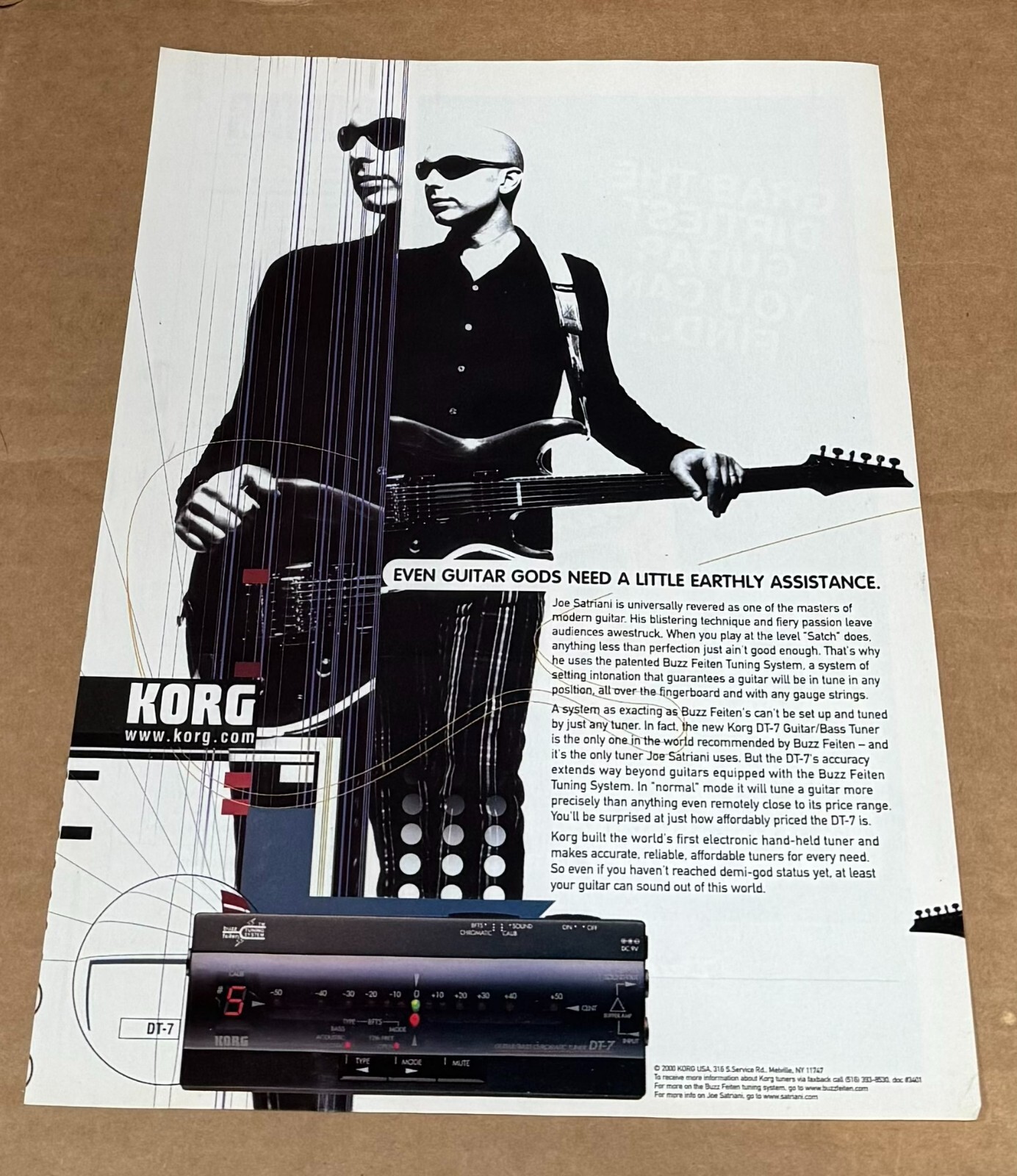 KORG TUNERS - JOE SATRIANI - 2000 Print Advertisement