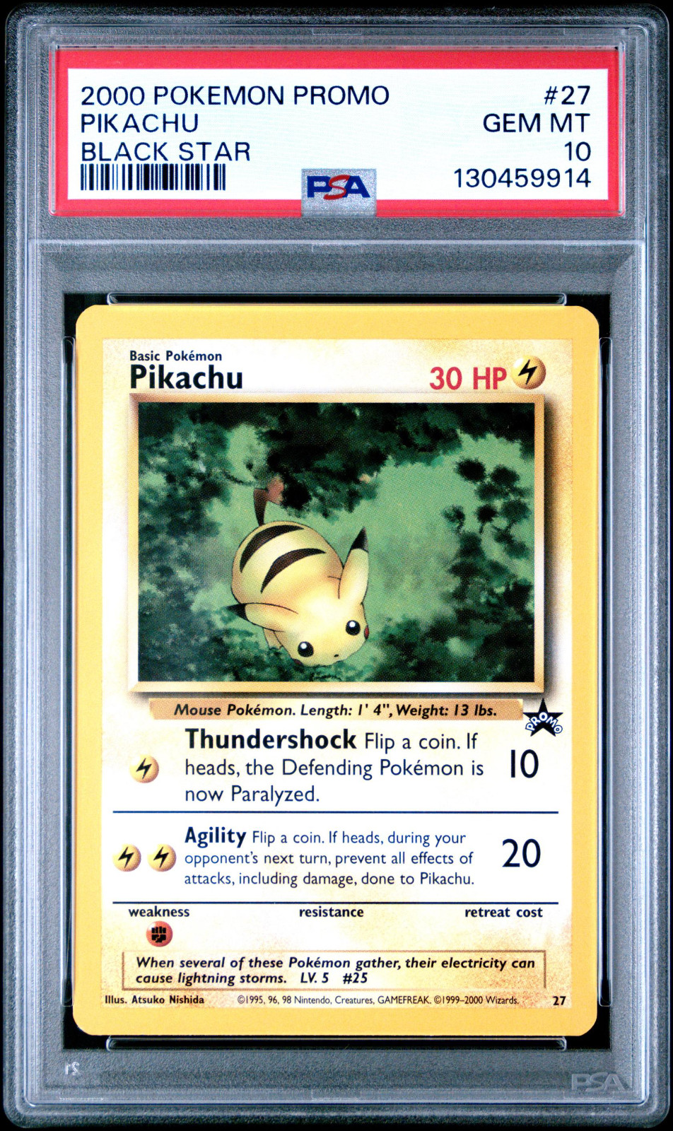 2000 POKEMON PROMO BLACK STAR #27 PIKACHU PSA 10
