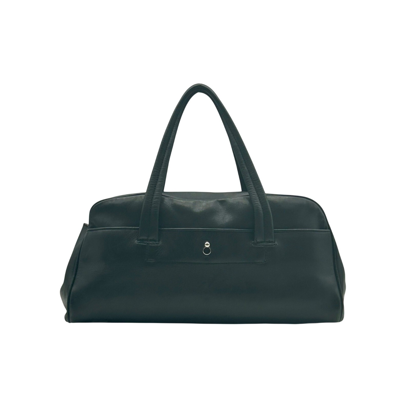 Narciso Rodriguez Black Leather Bowler Satchel Bag