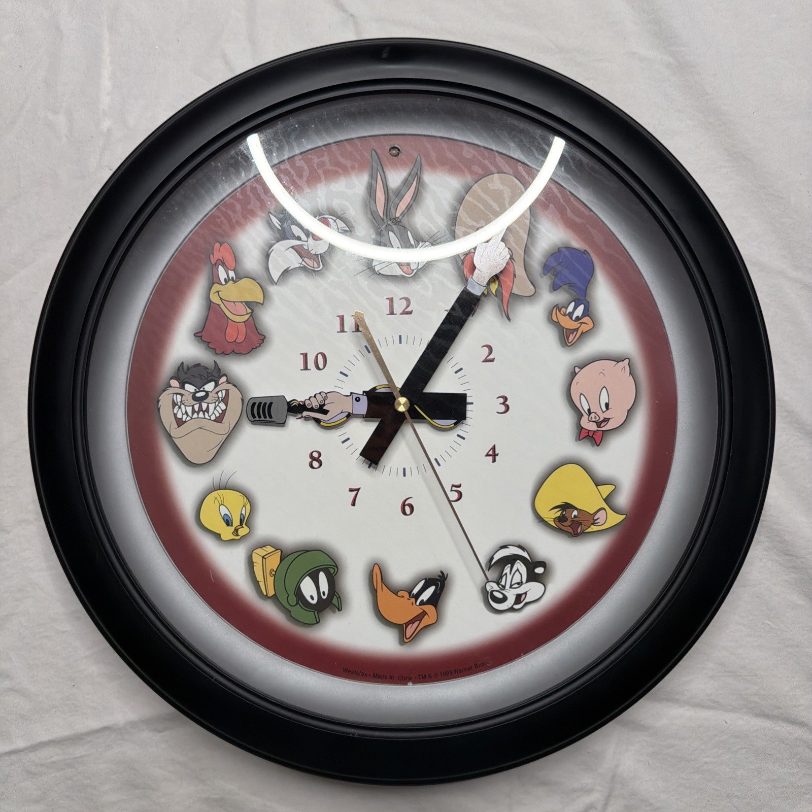 Vintage Westclox Looney Tunes Talking Wall Clock Warner Bros 1999 - Works-#391