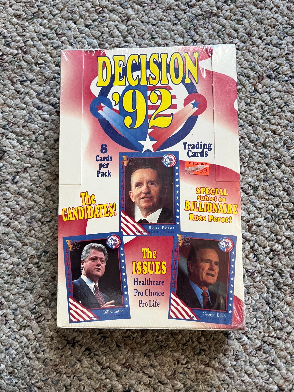 Decision 92 Factory Sealed Trading Card Box Clinton Bush Perot Rep  Dem🔥RARE