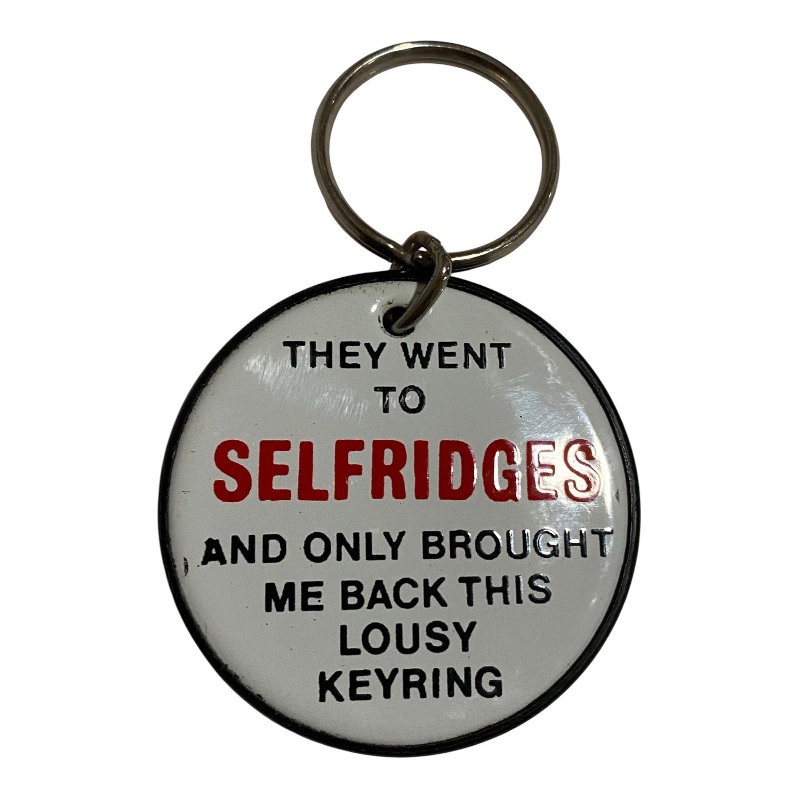 RARE Selfridges Department Store Souvenir Keychain London England UK Key Ring