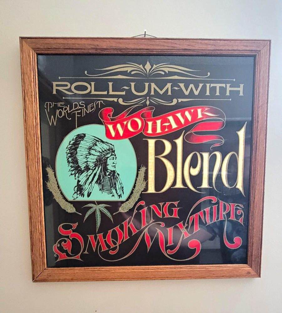Vintage Wohawk Blend Framed Smoking Mixture Tobacco Cannabis Advert Sign