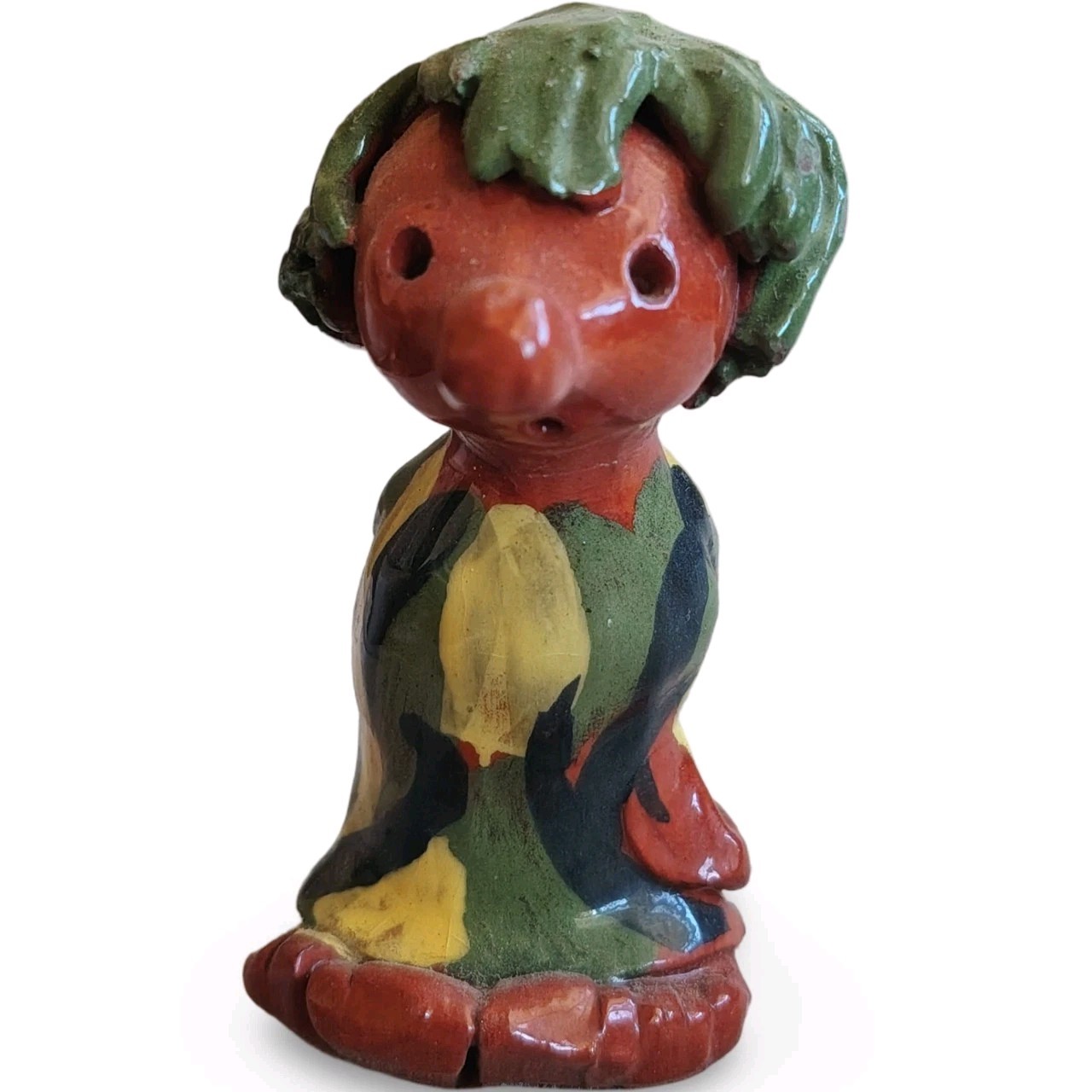  Vintage Studio Pottery Troll Figurine Long Nose Gnome Ceramic Statue 3.5\