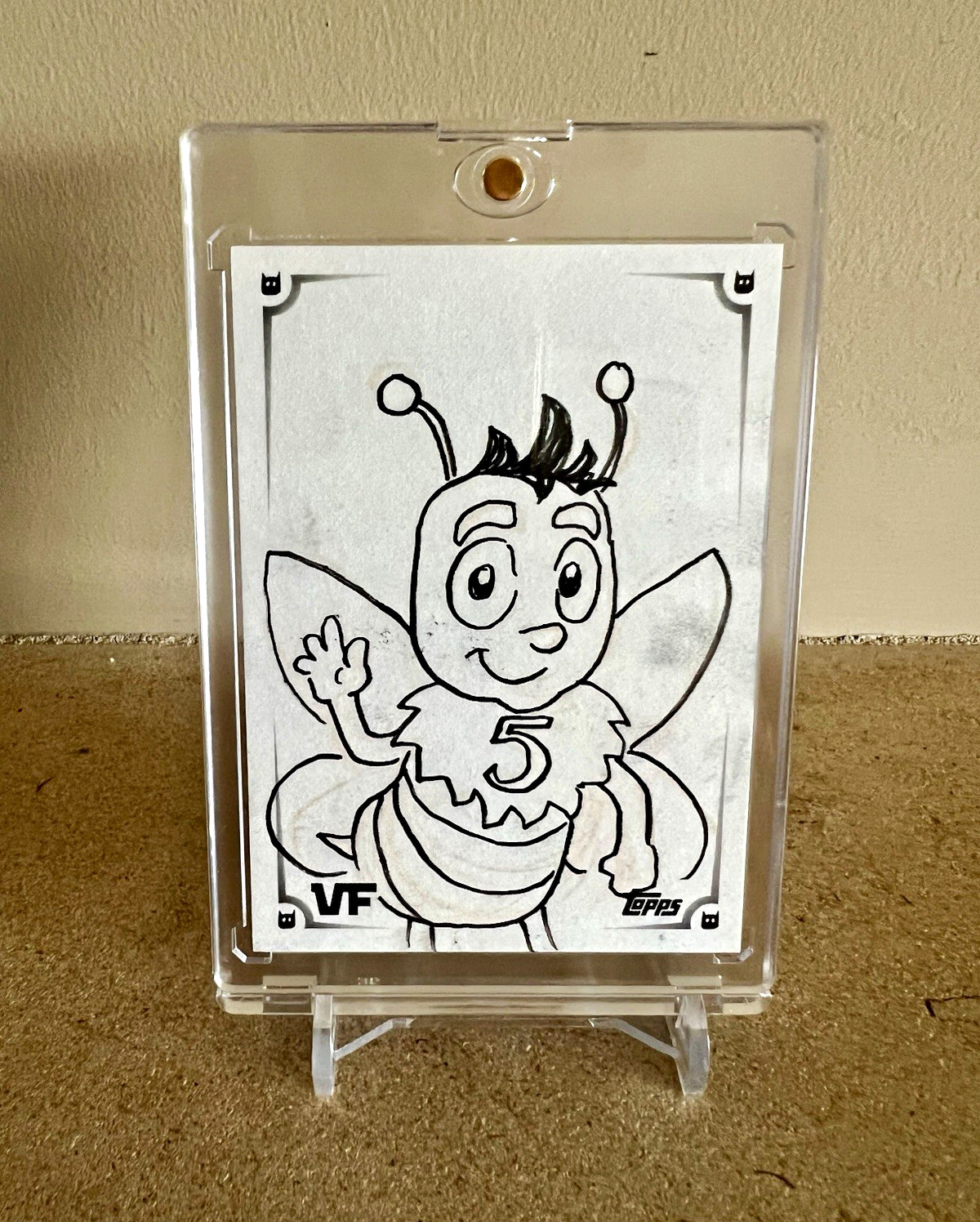 Topps 2026 VeeFriends Chrome Sketch Hard Signed Gary Bee Card #5 Autograph Ali S