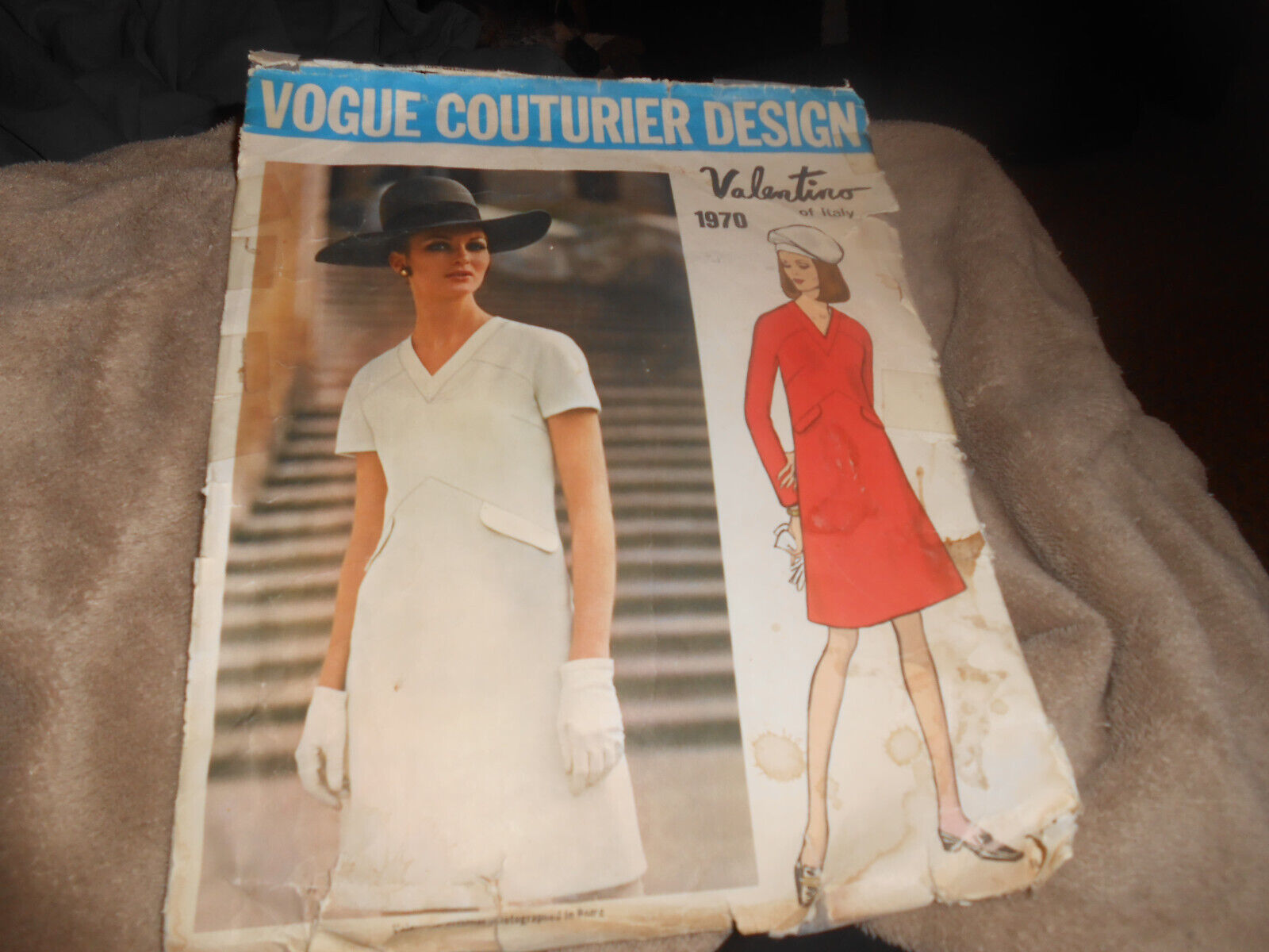 VTG  VOGUE Couturier Pattern .CUT. One Pc Dress by Valentino #1970 size 14