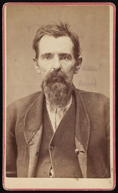 George M. King 1800s Head and Shoulders Portrait Bearded Man Frontier Dress