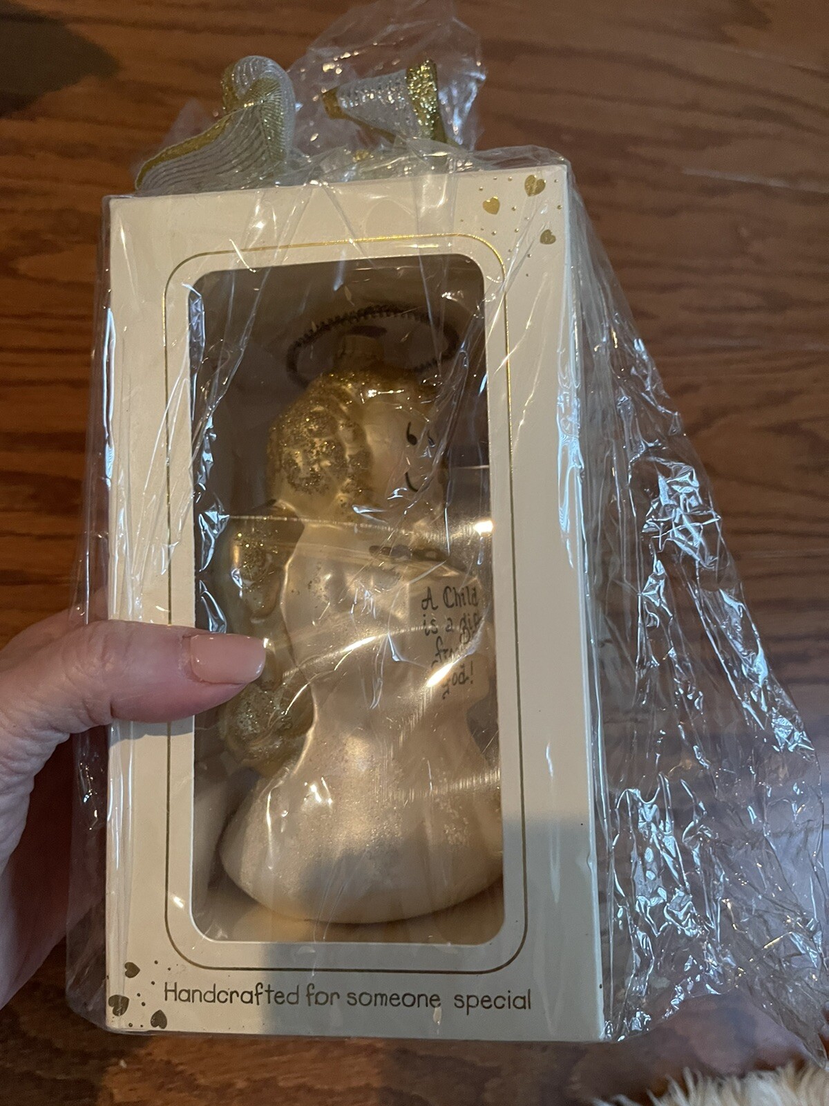 NIB Teresa Thibault Hand Painted Keepsakes Child  Christmas Angel Ornament  USA