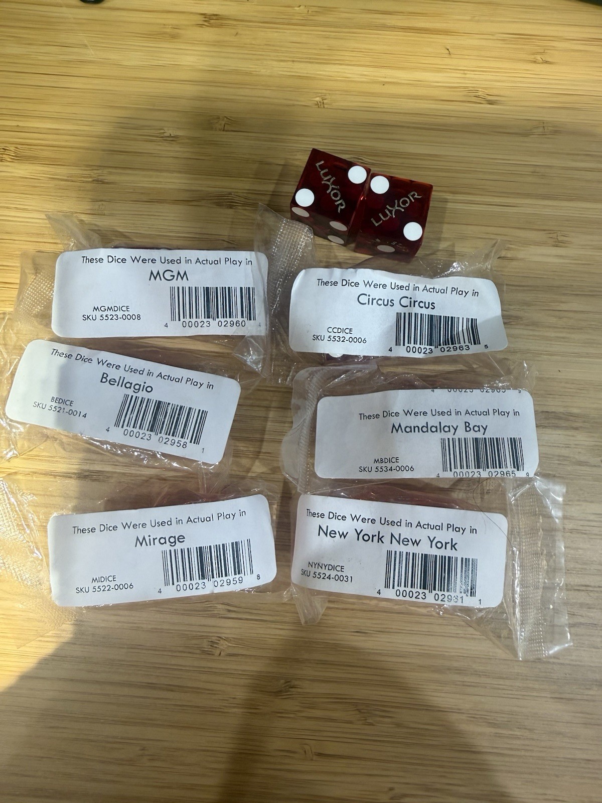 Las Vegas Casino Dice  Used In Actual Play In. Lot 7 MGM Aria Belagio Mirage NY