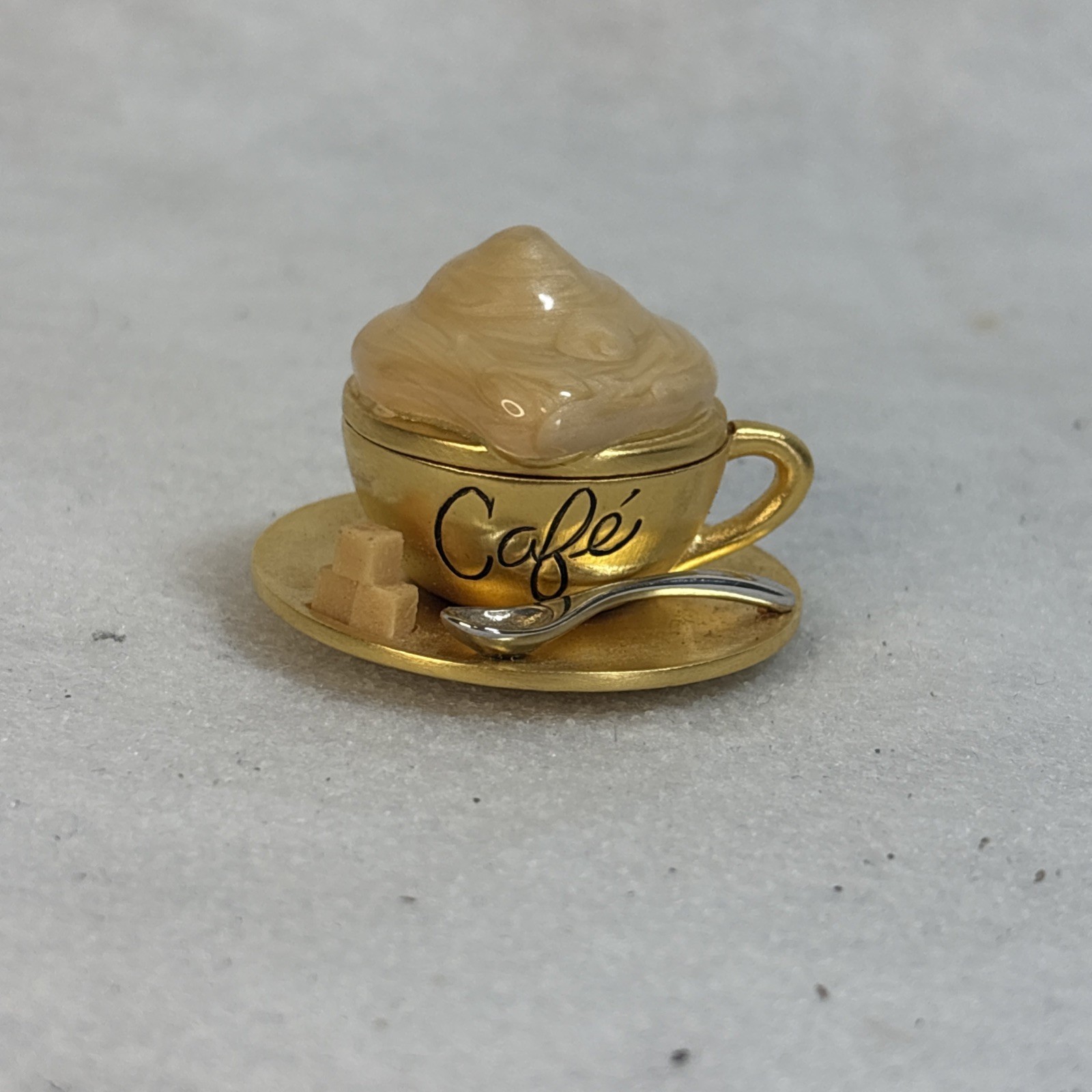 Vintage Estee Lauder 1999 Cafe Coffee Cup Solid Perfume Compact EMPTY No Box