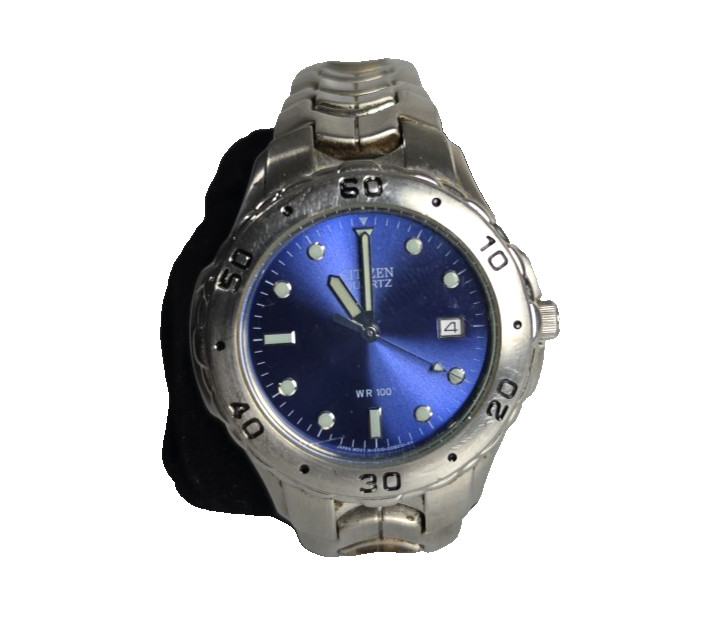Citizen 2510-S92308 Vintage Quartz Men's Watch 100M Analog Date Silver Tone
