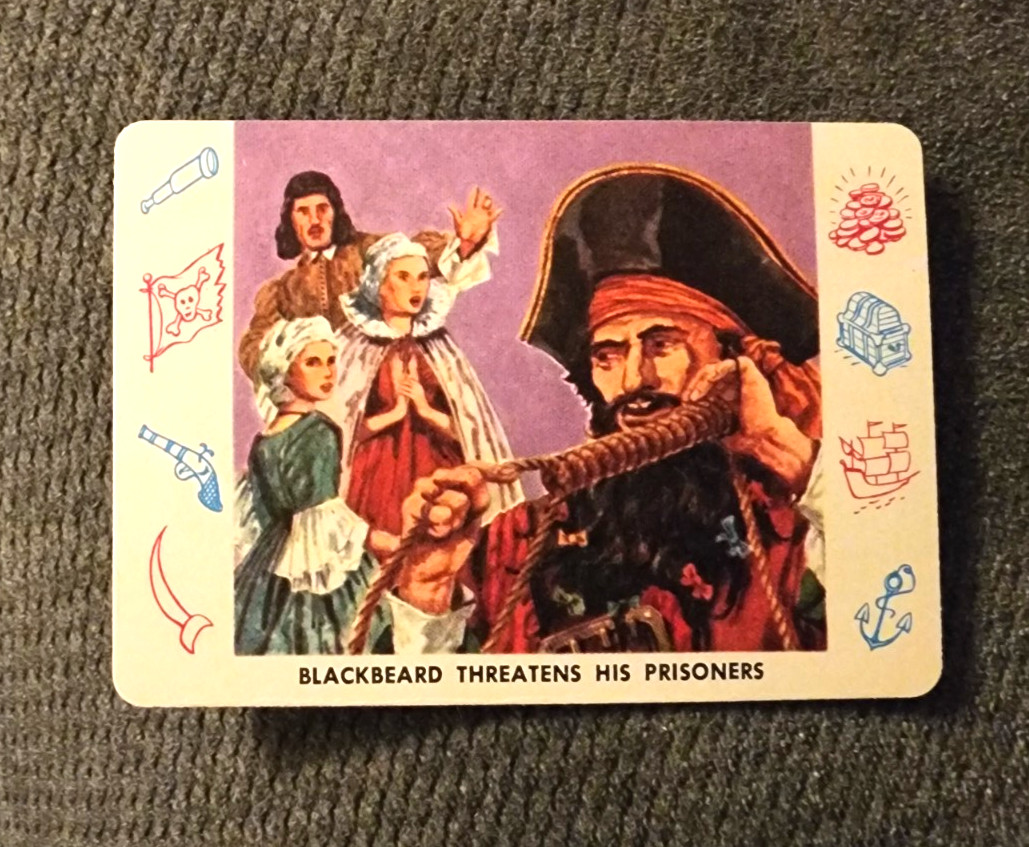 1958 Leaf Cardo Pirates Blackbeard Threatens His Prisoners #P-2 NM