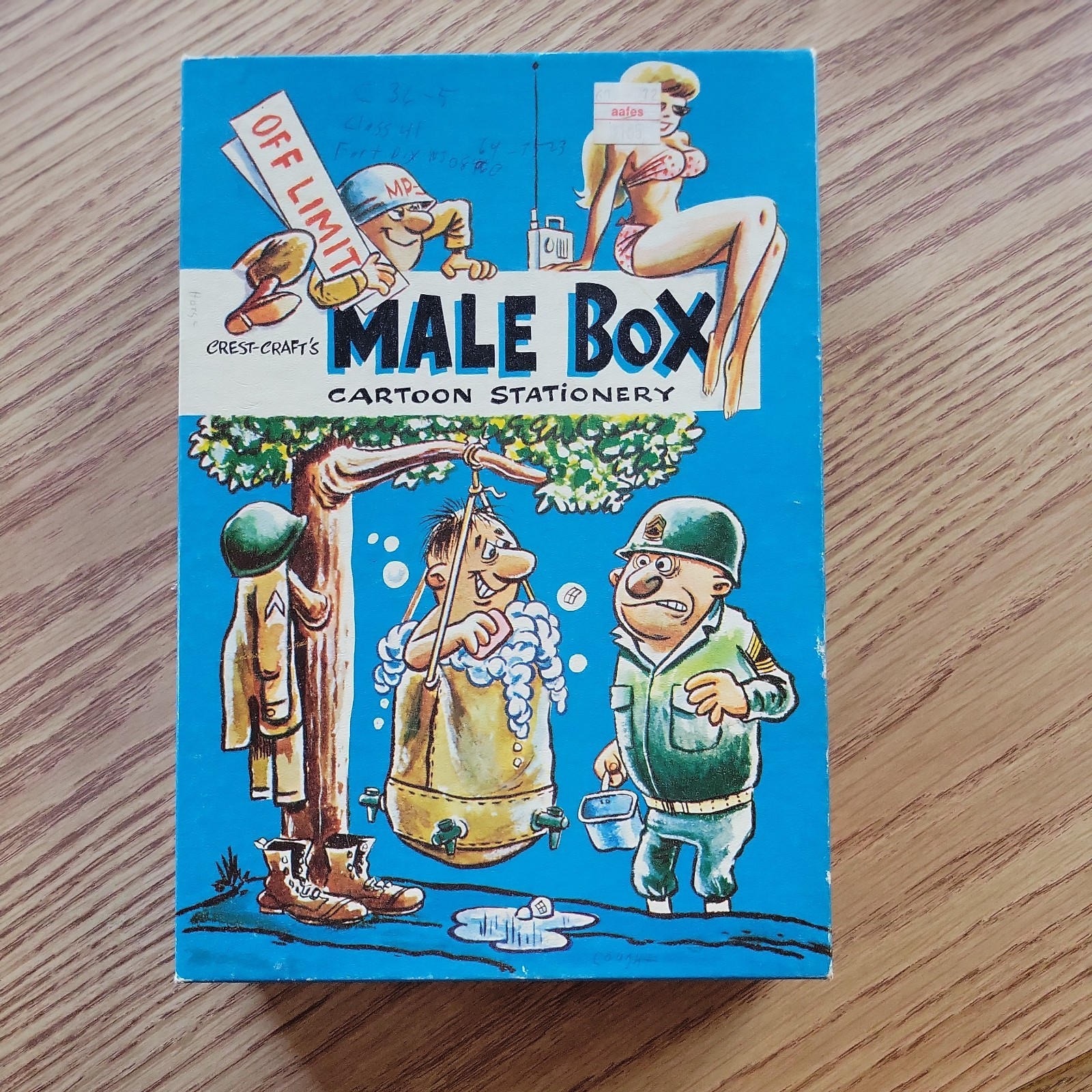 Vtg 1940s-1950s Crest-Craft Male Box Military Stationery w/ Fort Dix reference