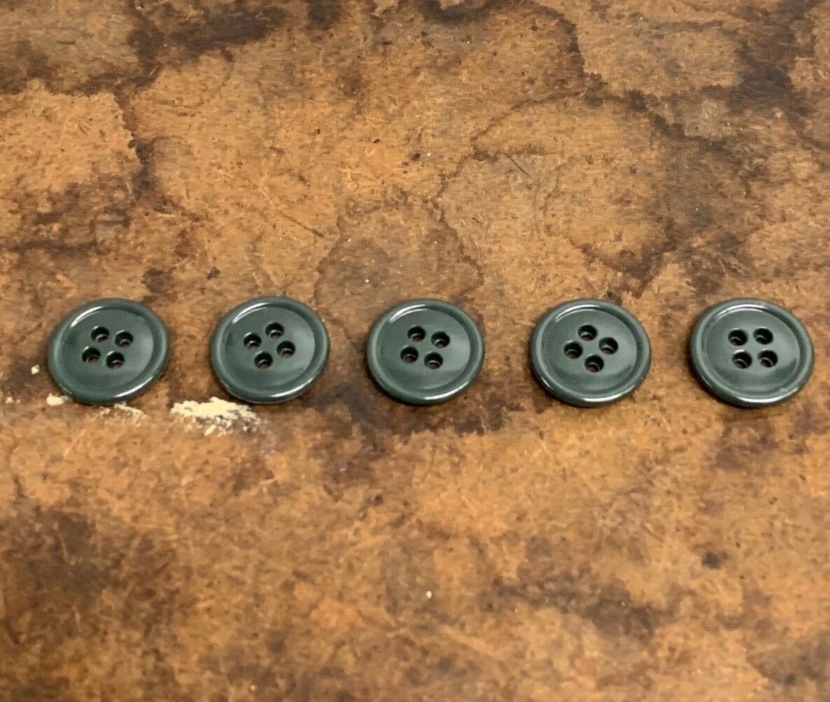 (5) NOS US Army / Military OD Buttons / 3/4 inch, 1960s, R-49