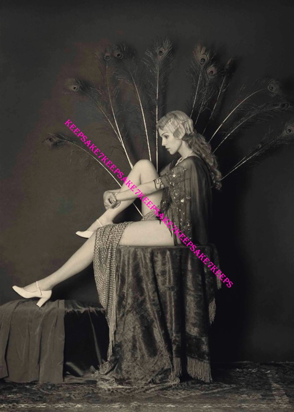 BEAUTIFUL LONG-HAIRED LEGGY ZIEGFELD GIRL 5x7  PHOTO BA-ZIEG30