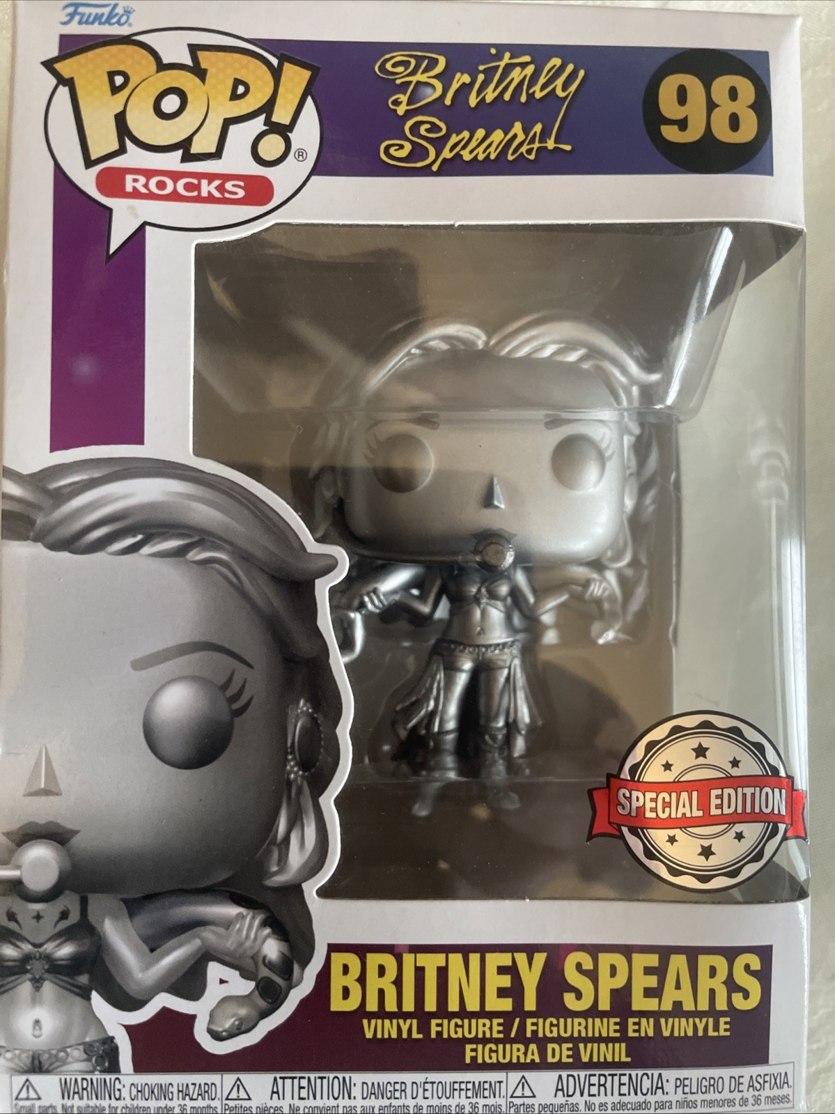 Brittany Spears Funko Pop Limited Edition Brand New. Silver #98 Rock
