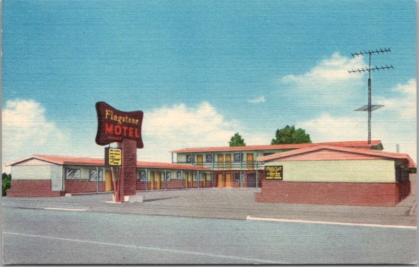 PORT ANGELES, Washington Postcard FLAGSTONE MOTEL Highway 101 Linen / Unused