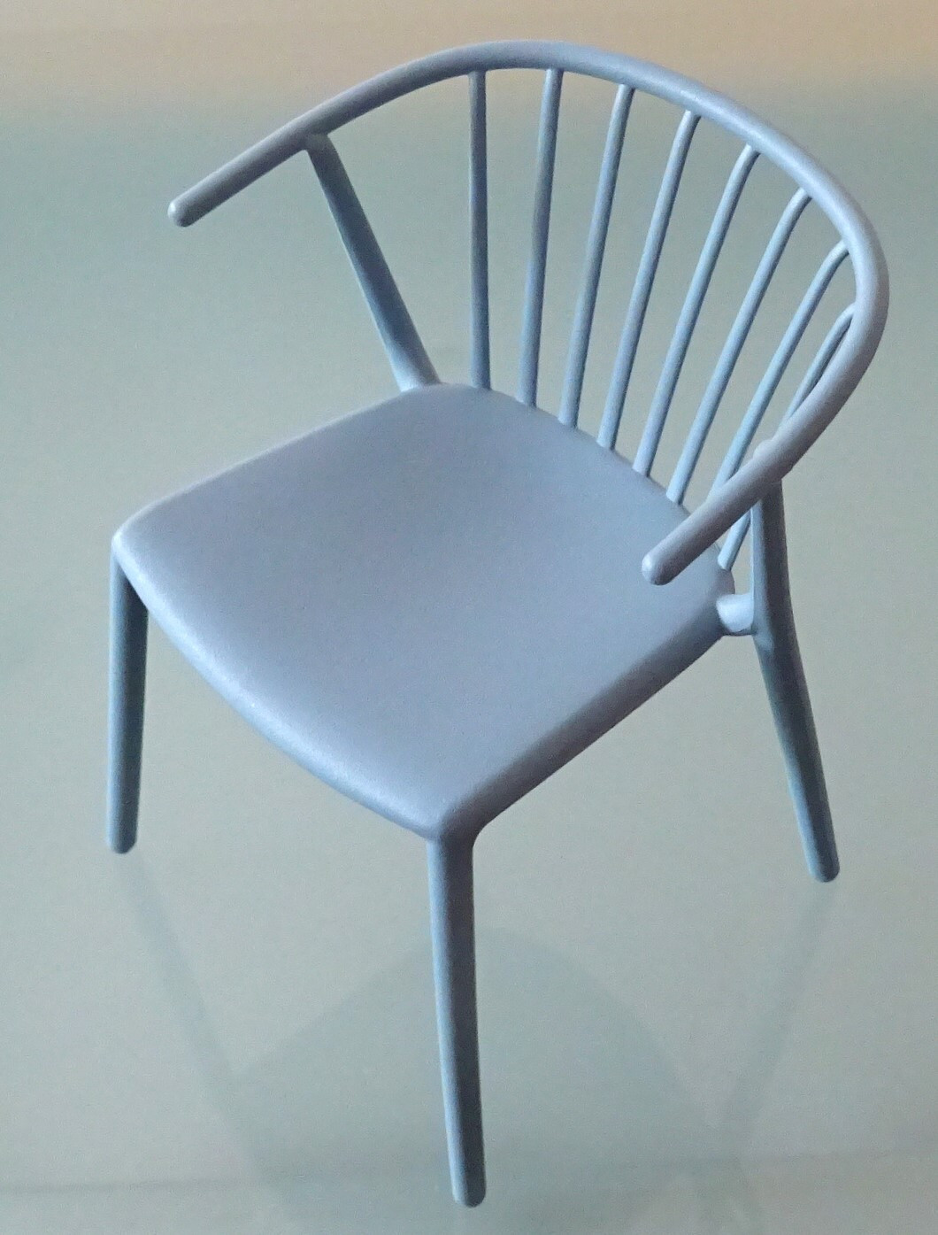 RESOL miniature, beautiful CHAIR WOODY, LIGHT BLUE, EXCELLENT, JOSEP LLUSCA like VITRA, RARE