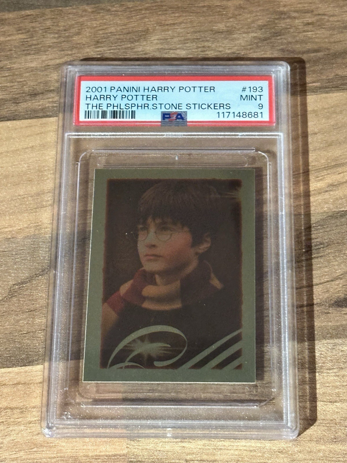 2001 Panini Harry Potter Philosopher Stone Sticker Gold Foil #193 Portrait PSA 9