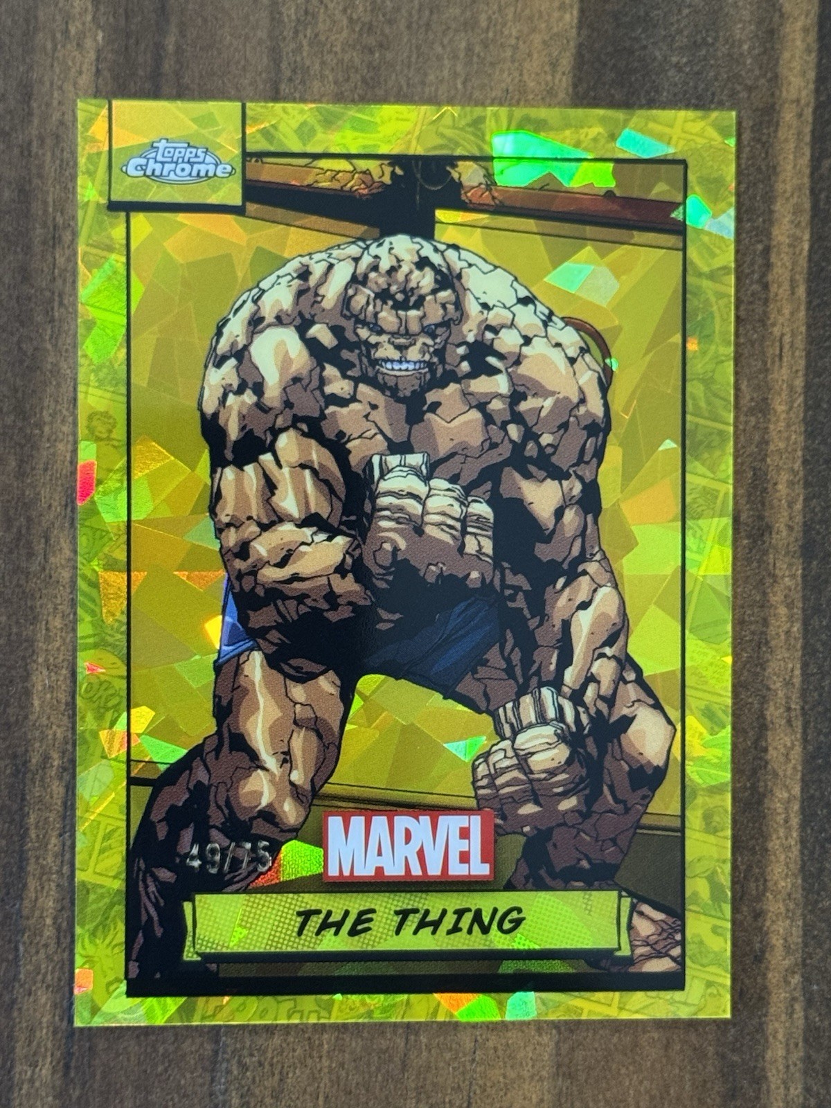 2024 Topps Chrome Marvel Sapphire Edition THE THING Yellow /75