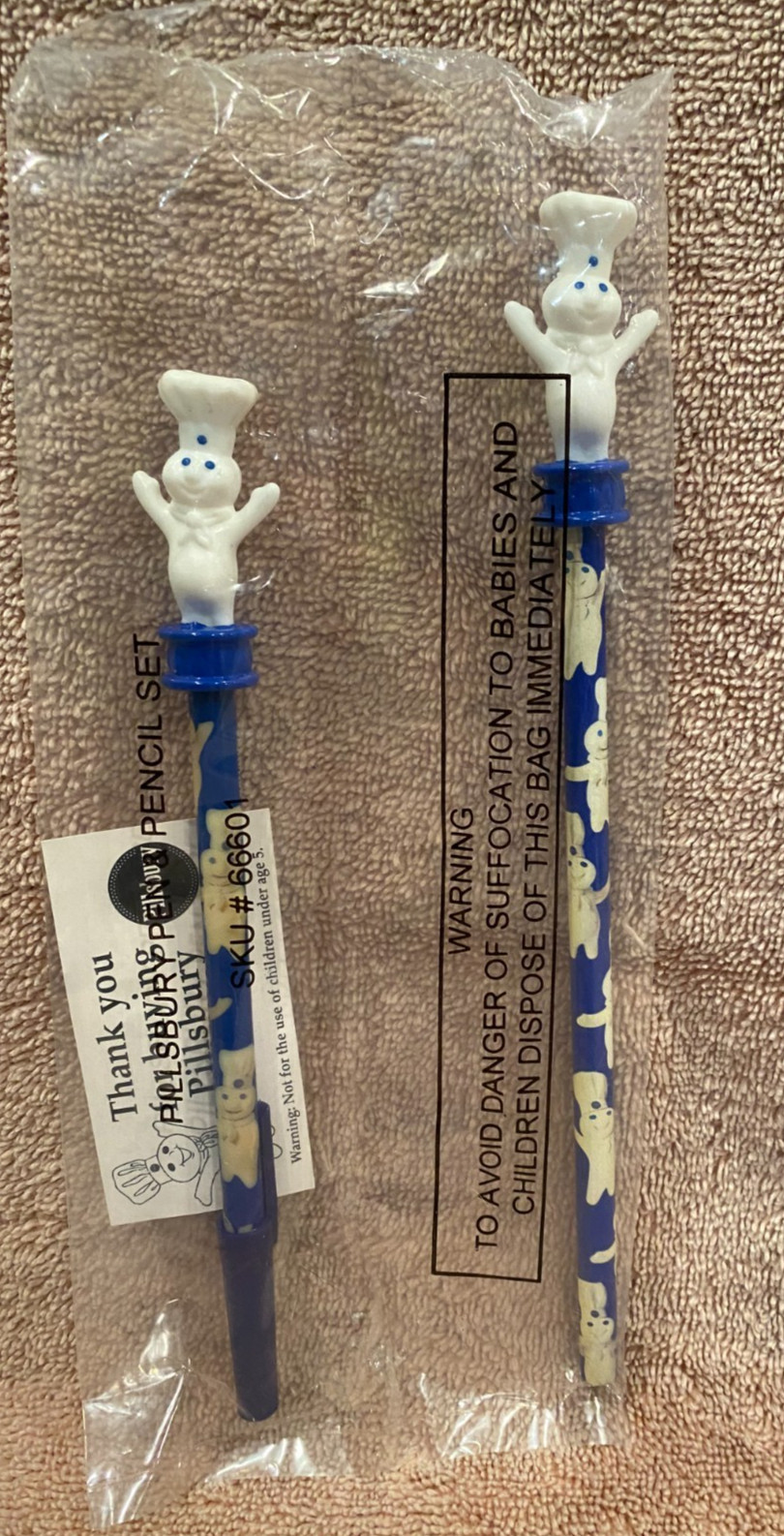 1999 Pillsbury Doughboy Poppin Fresh Ink Pen & Pencil Set Sealed NEW Vintage NOS